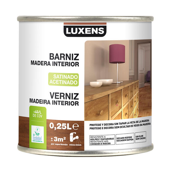 Barniz de interior luxens satinado roble dorado 0,25l