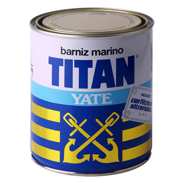 Barniz de madera de exterior color incoloro para barco TITAN brillante 750 ml disolvente