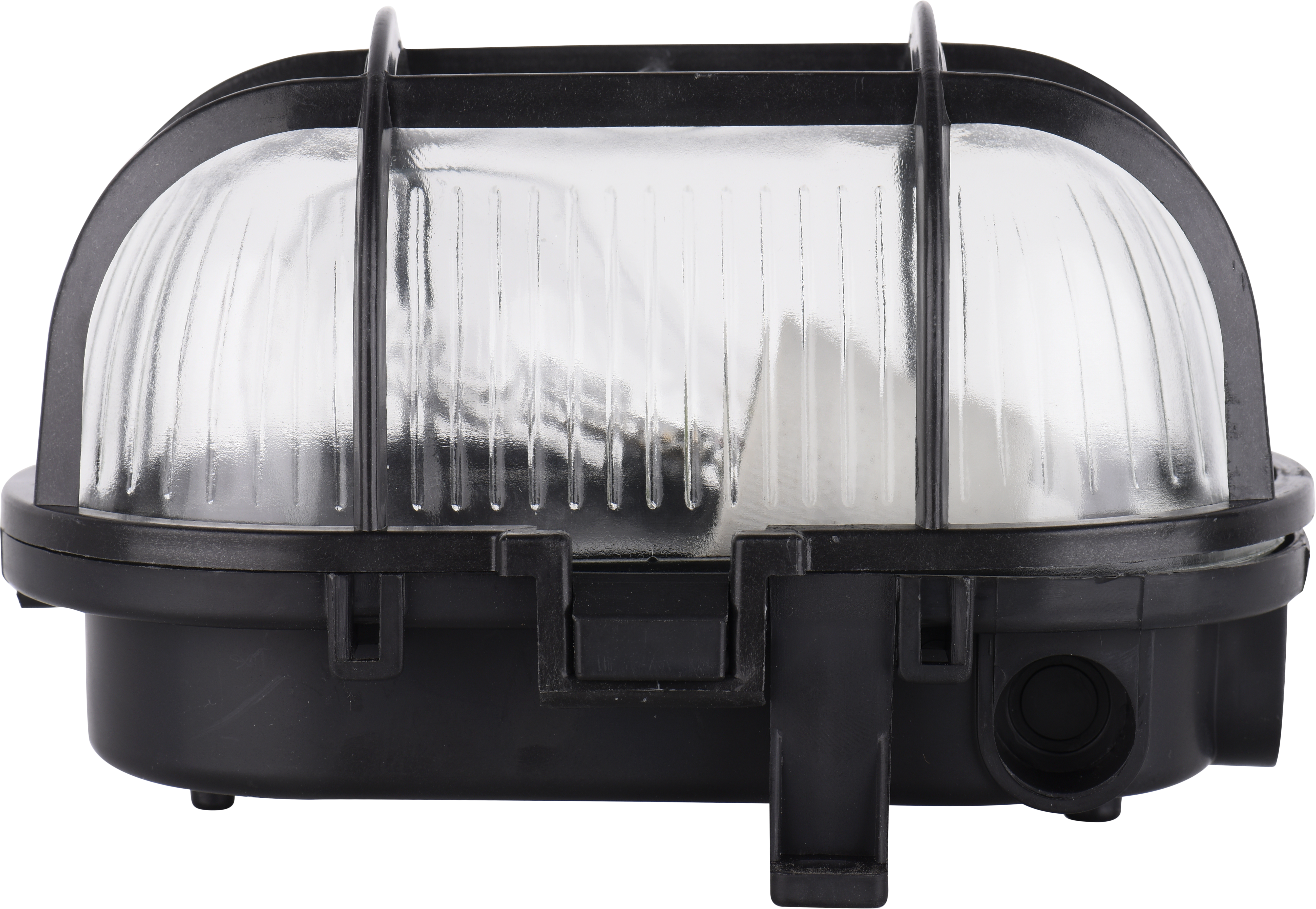 Candeeiro de parede oval Olho Boi IP44 E27 com grelha preto - 3