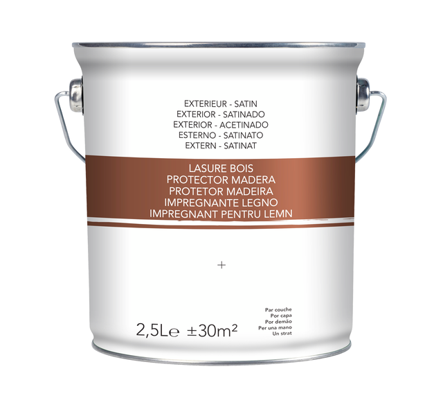 Impregnante per legno da esterno a base acqua incolore satinato 2.5 lt, 2 anni di protezione.