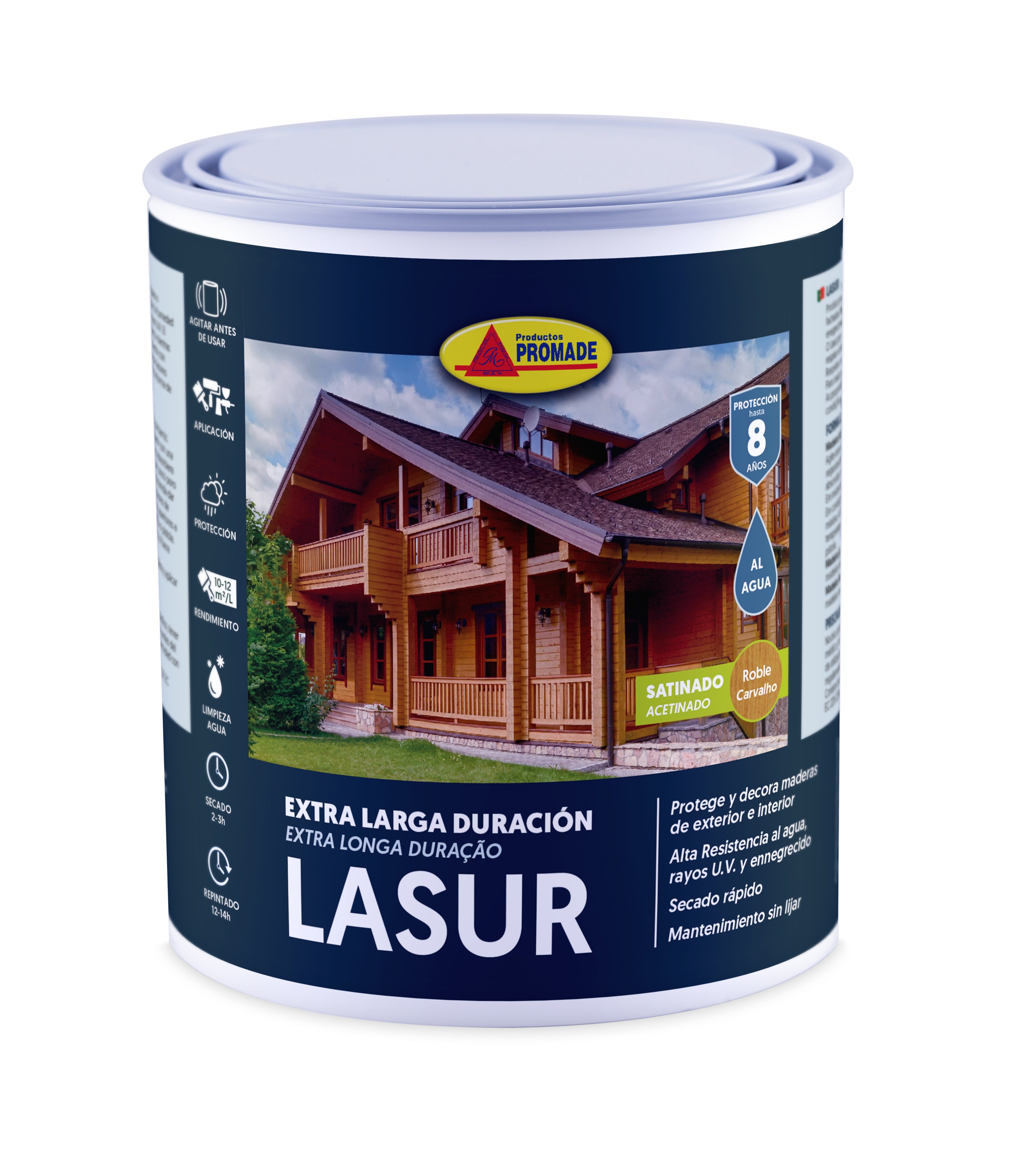 Lasur Promade para madera exterior satinado 750ml roble - 2