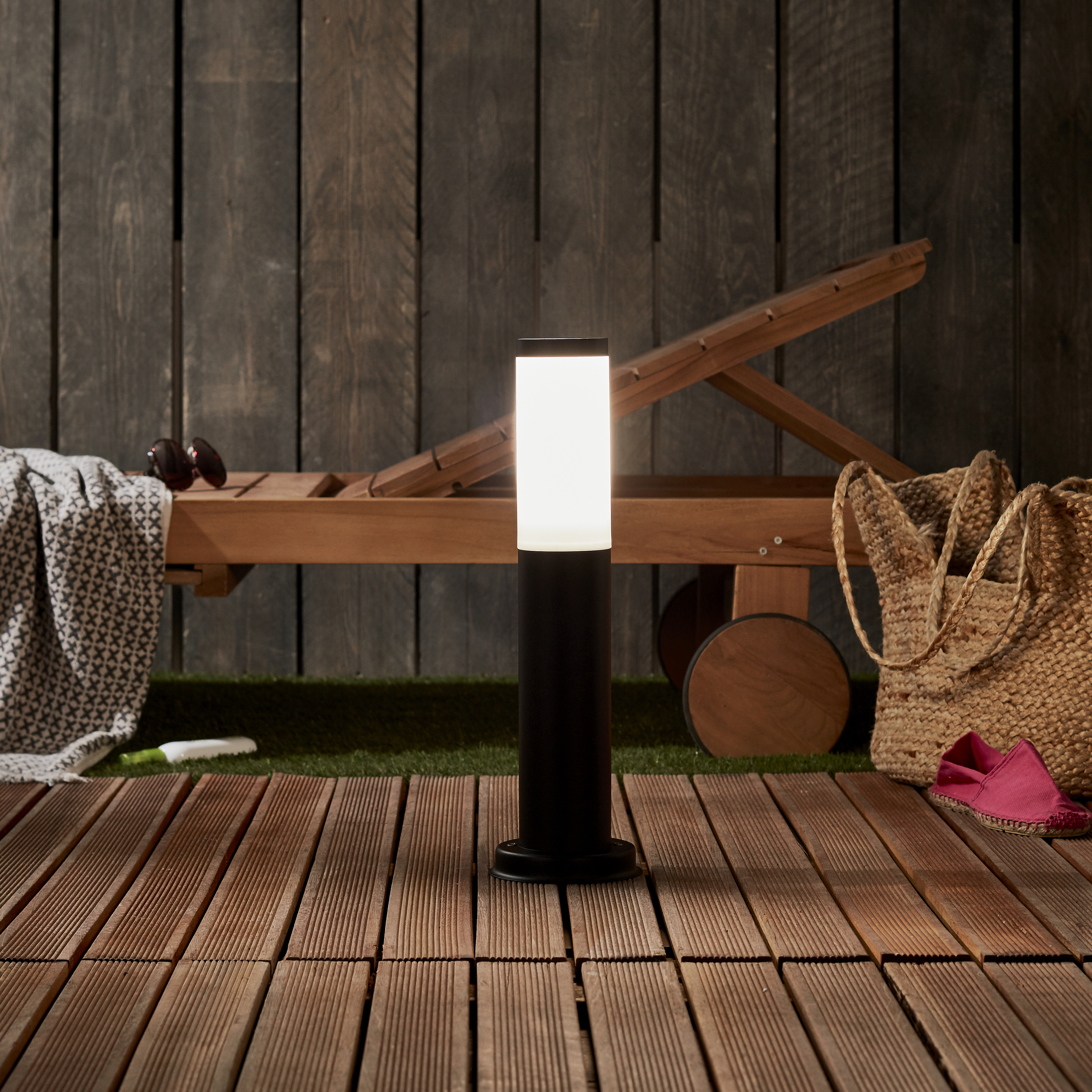 Lampa ogrodowa zewnętrzna słupek Travis E27 czarna 45 cm IP44 - 5