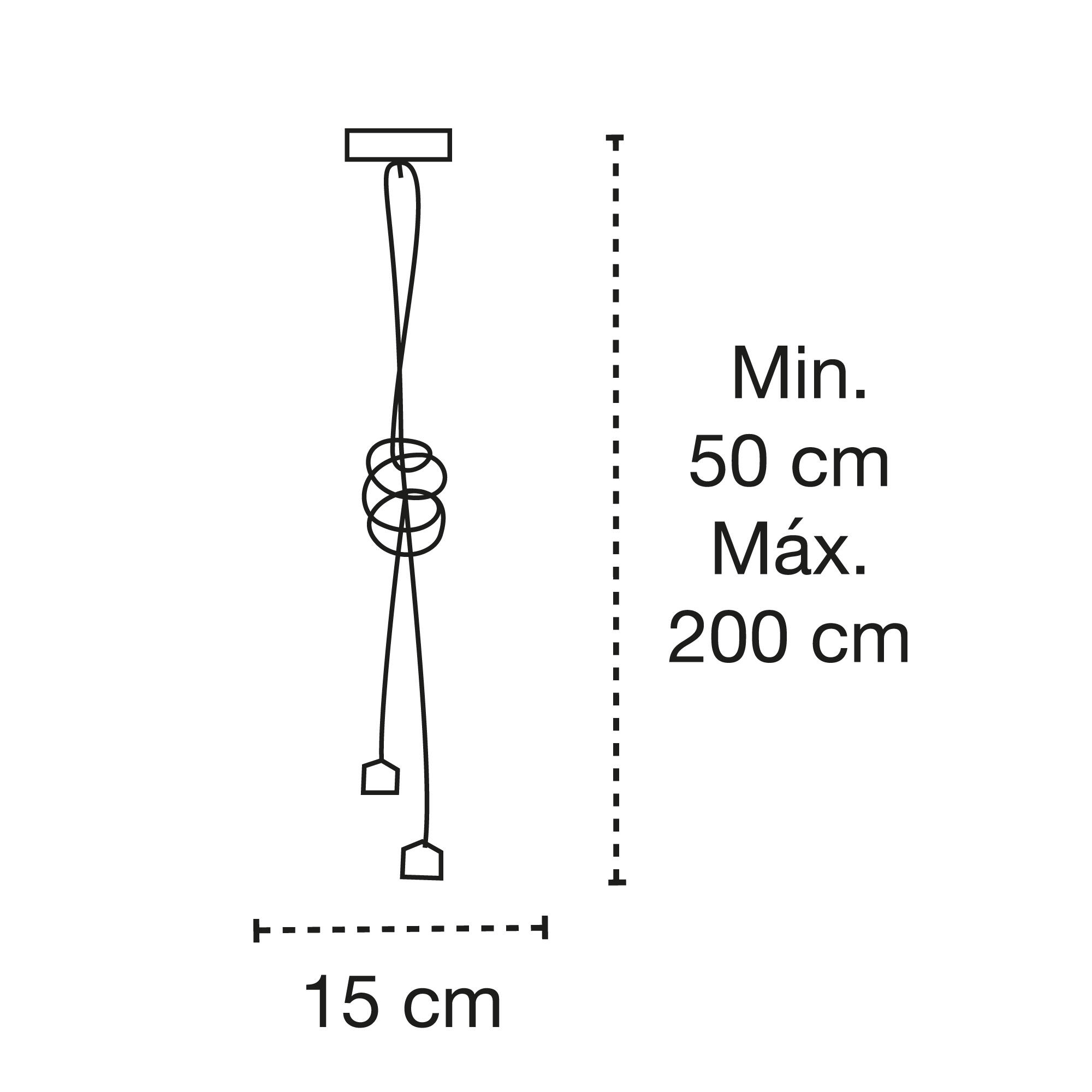 Candeeiro de teto suspenso CORDA E27 2 LUZES CASTANHO - 7