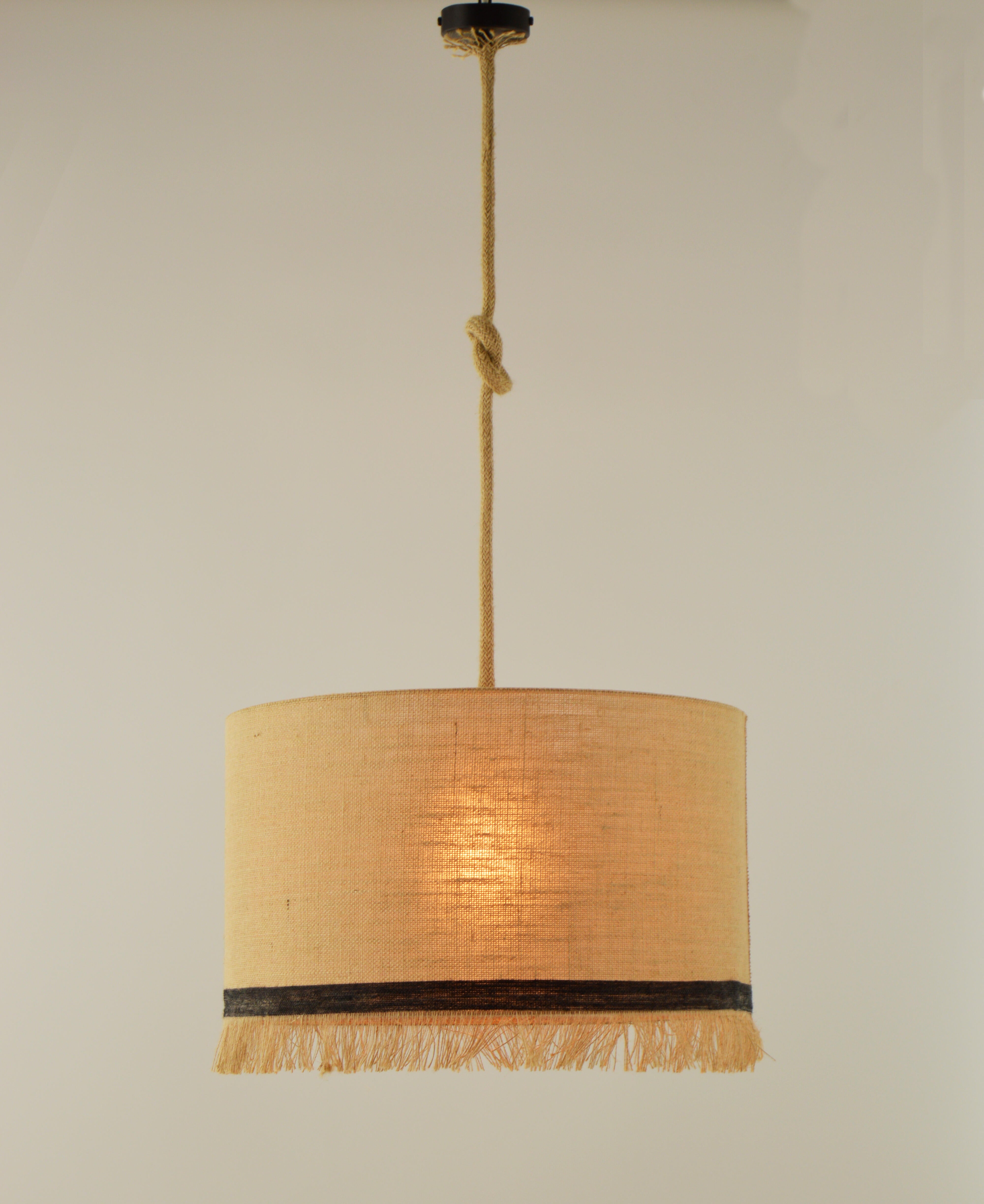 Lámpara de techo colgante de yute beige 1 luz e27 chessy 40 cm