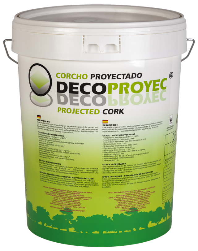 1 ud de Corcho proyectado DECO38 DECOPROYEC 0.31x0.3m Espesor 1mm R = 0.06