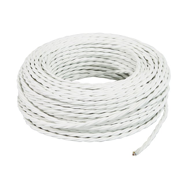 Cavo tessile 3 x 0,75 mm² L 5 m MERLOTTI bianco bobina