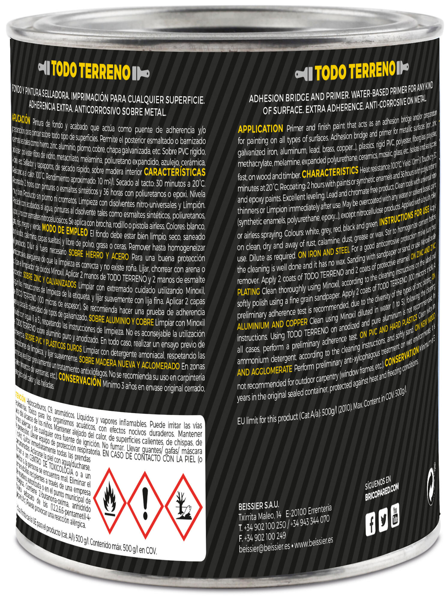 Imprimación TODOTERRENO al disolvente BEISSIER 750ml blanco - 4