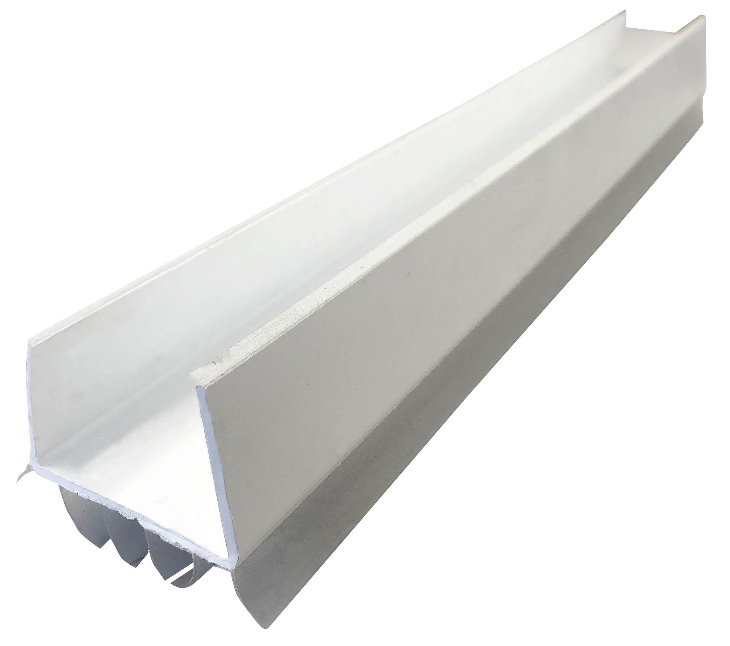 Burlete de puerta exterior BURCASA PVC Flex Quattro Stop en color blanco, 50 mm de espesor x 100 cm de anchura x 5 cm de longitud. Impide el paso del agua. Perfil junta plano. Recortable. Tipo de instalación deslizar. - 2