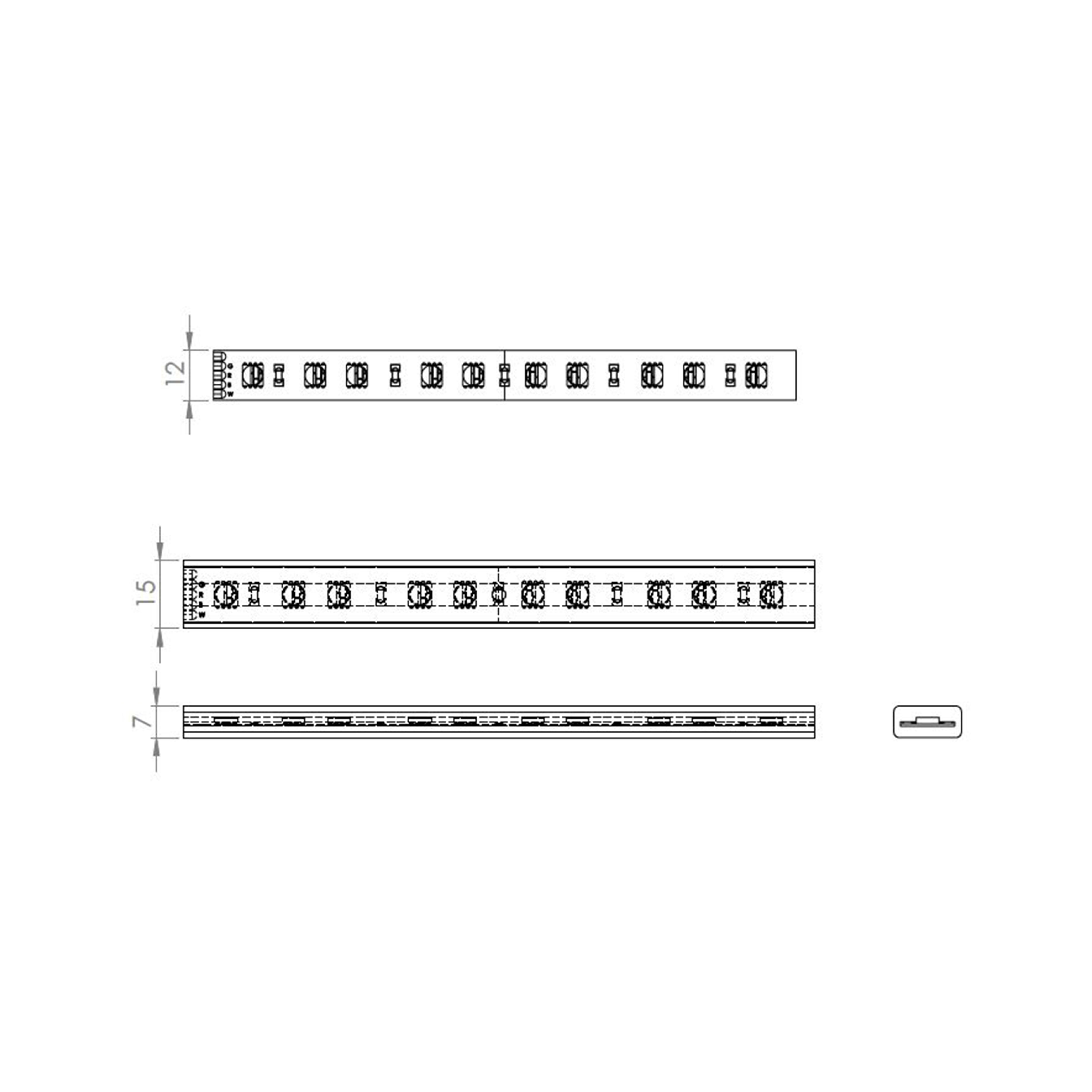 Tira LED por metro 220-240V SMD 5050 MIALUZ IP65 apto para exteriores 1224 lm luz RGB 4000K - 3
