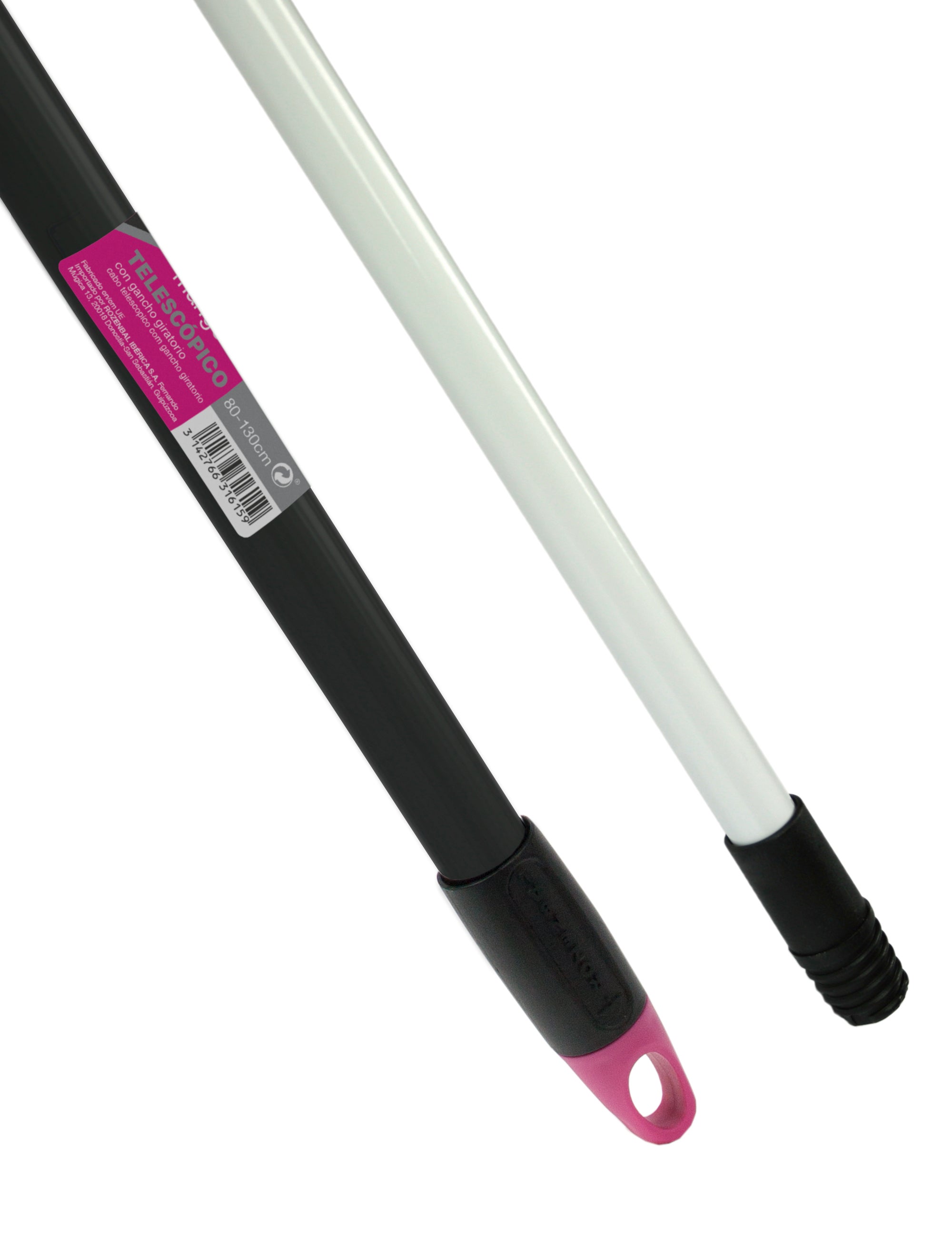 Mango retráctil gira rozenbal 80-130 cm negro