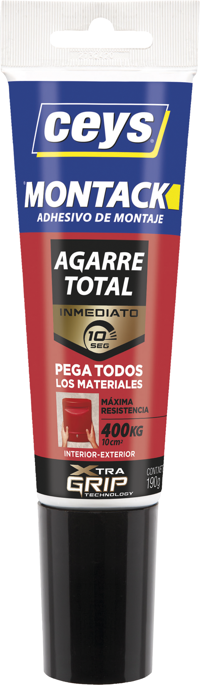 Adhesivo de montaje CEYS Montack Express Plus 190 gr blanco para mármol, ladrillo, cerámica, resiste al agua y a las torsiones. Para fijar un material a una superficie.
