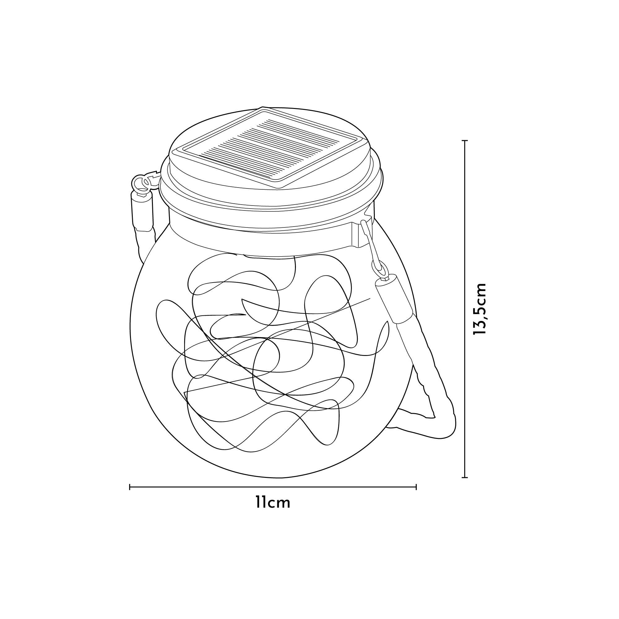 Lámpara de mesa solar sin cables exterior transparente con sensor crepuscular Meteor IP44 y 10hrs autonomía - 5
