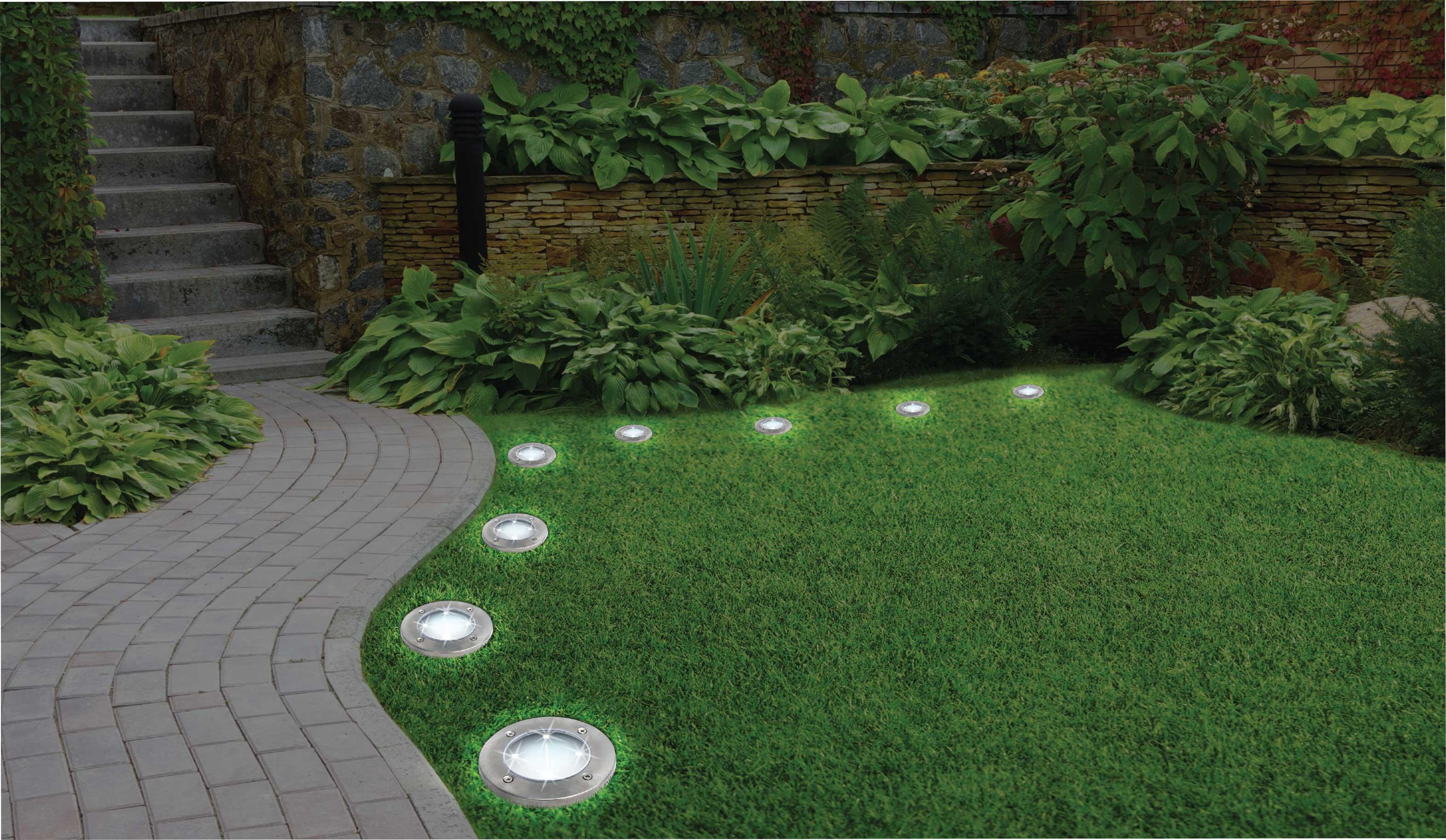Pack de 4 focos solares empotrables swivel disks 7 lm blanco frío