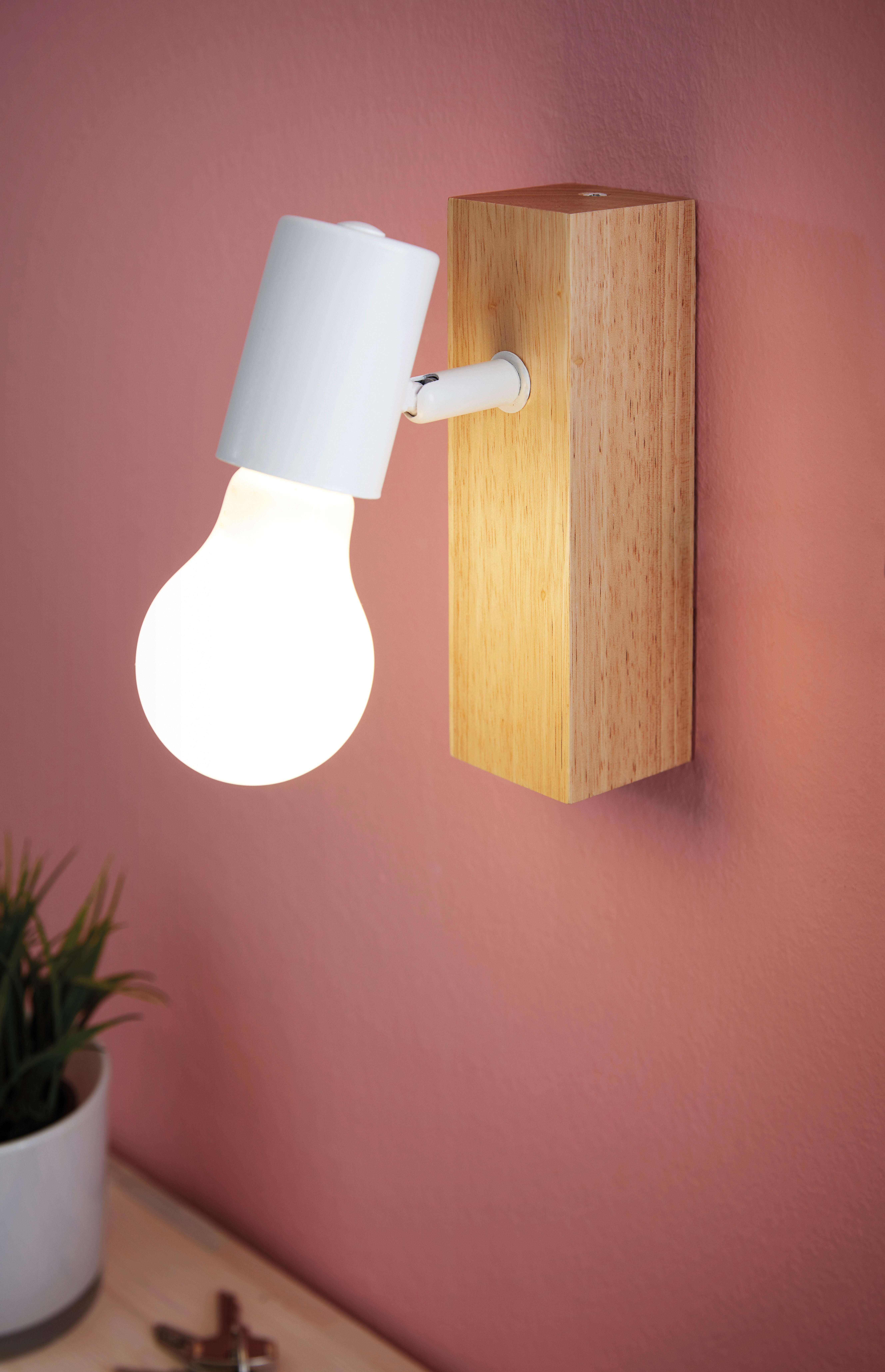 Faretto decorativo senza fonte luminosa TOWNSHEND BIANCO in legno marrone E27 10W EGLO 1 luci - 3
