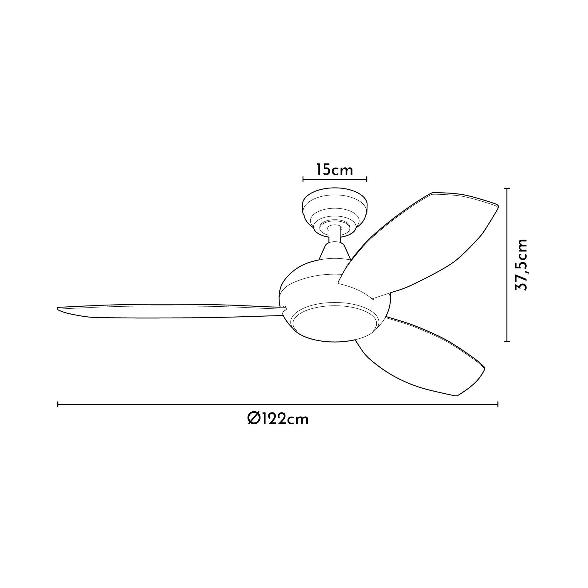 Ventilador de techo con luz motor DC Capri plata - 14