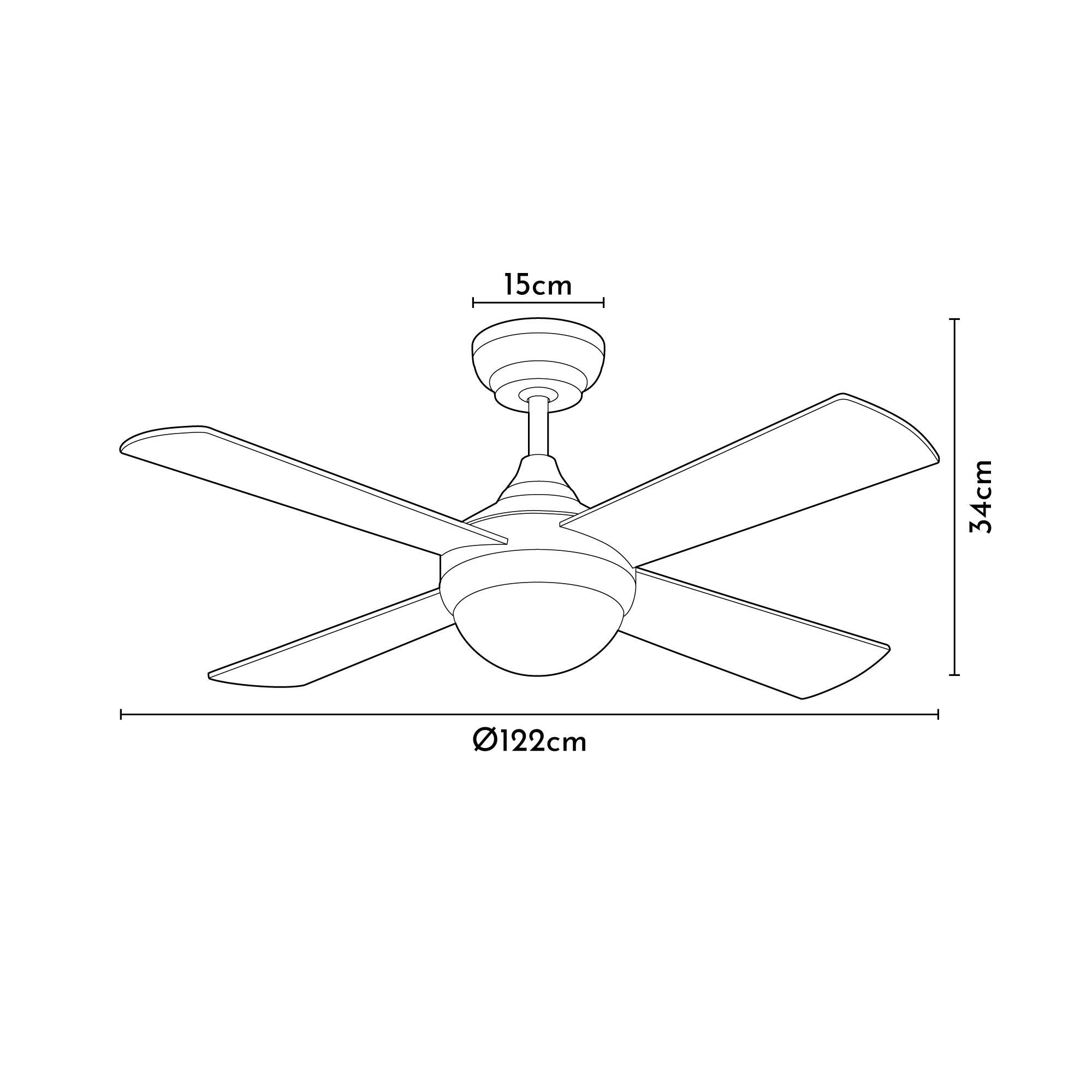 Ventilador de techo con luz silencioso DC Arte Confort Megia negro 122 cm - 8