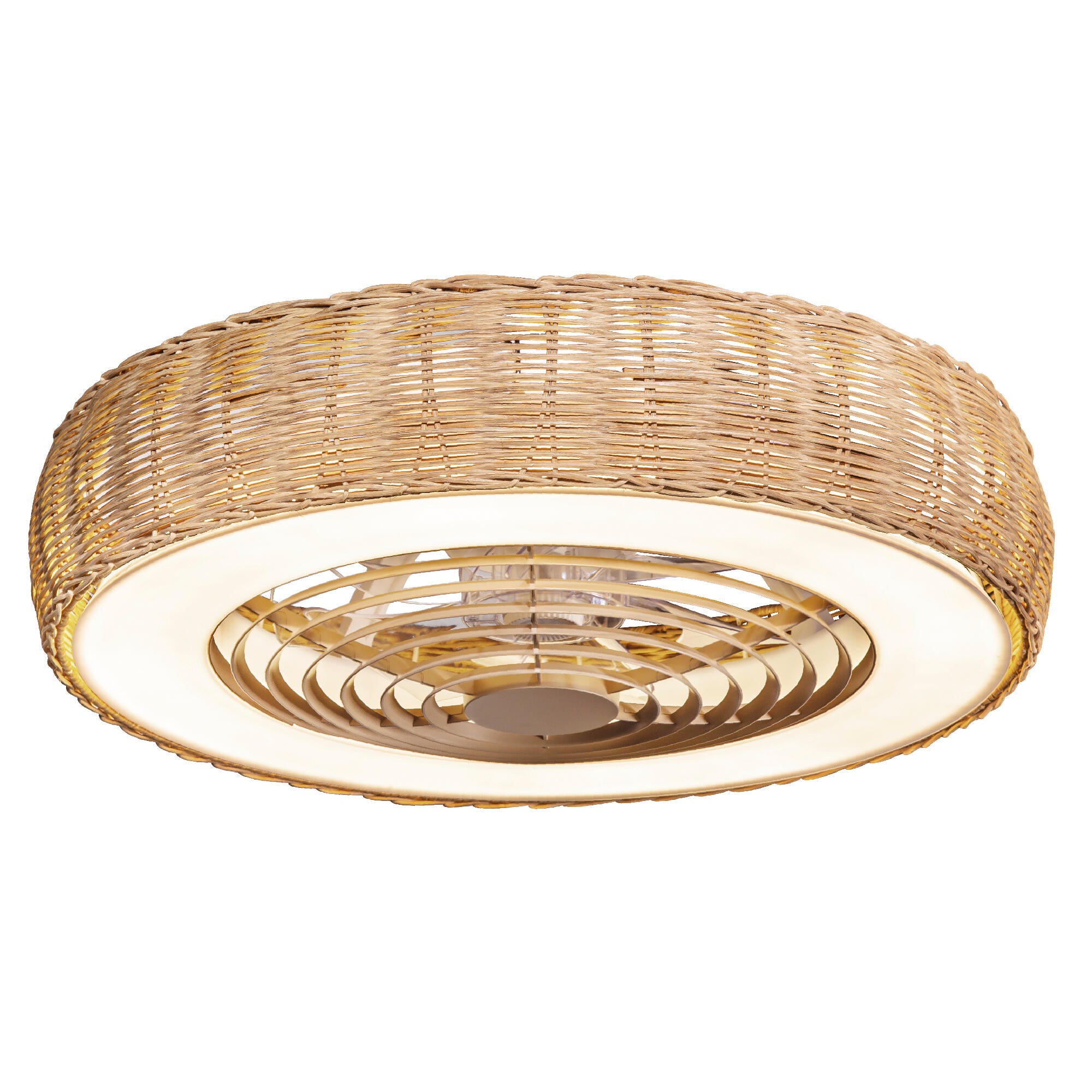 Ventoinha de teto com lâmpada 7 pás com comando 7700 Lm rattan Kilimanjaro Mantra
 - 27