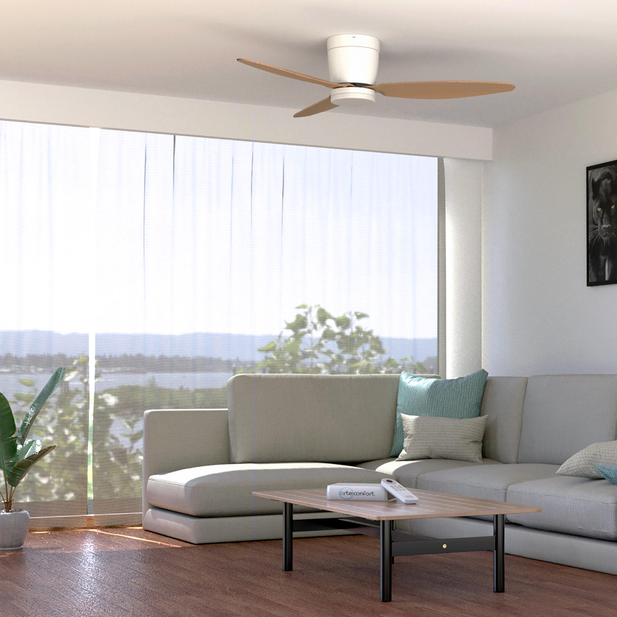 Ventilador de techo con luz silencioso DC Arte Confort Conil blanco 122 cm - 19