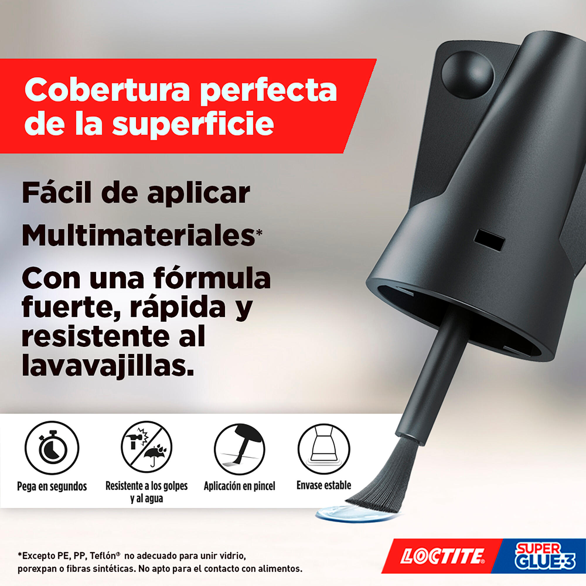 Pegamento instantáneo Super Glue-3 Loctite 5 gr con pincel transparente para metal, cuero, madera, cerámica, plástico, cartón, impermeable, resistente a las intemperies, resistencia de vibración, se puede pintar. Para unir materiales. - 6