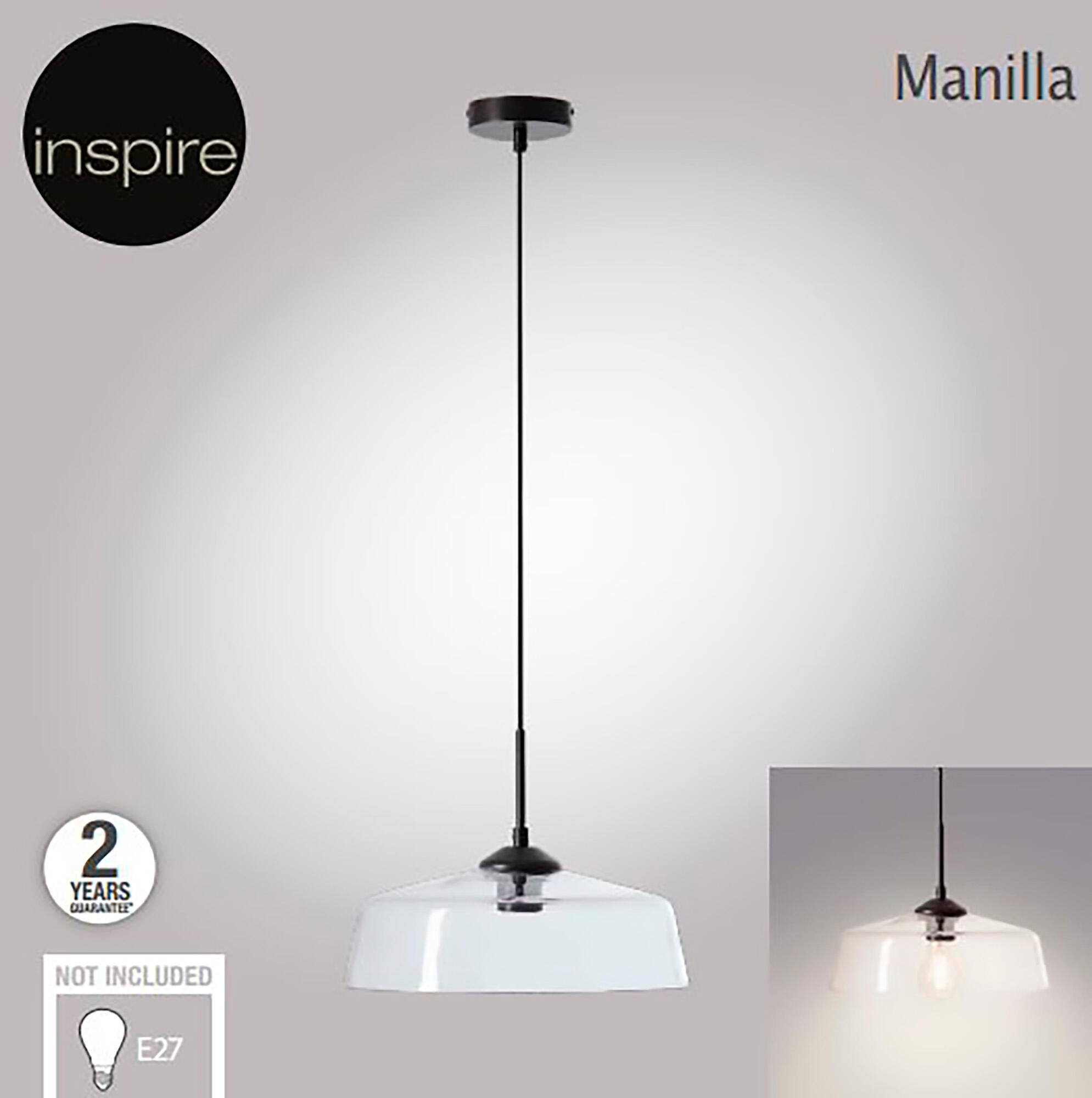 Suspension Manilla verre, transparent, Diam.33 cm INSPIRE, E27 - 8