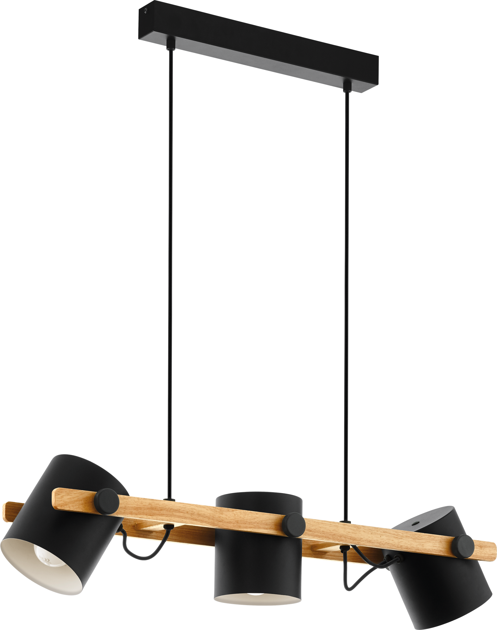Lámpara de techo colgante de aluminio negra 3 luces E27 Hornwood 78 cm de ancho - 5