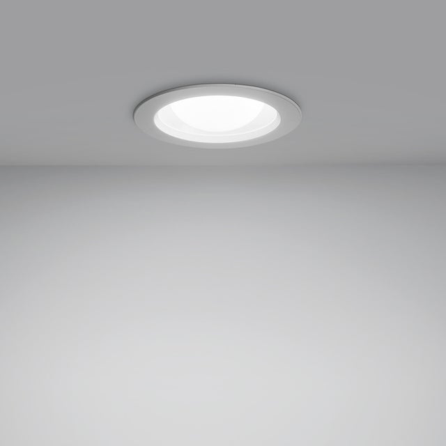 Downlight LED empotrable OASIS blanco redondo ø22.5 cm 1550 lm 18 W luz blanco neutro 4000K CRI 89-80 luz natural y fiel IP44 - Foco LED empotrado para baños