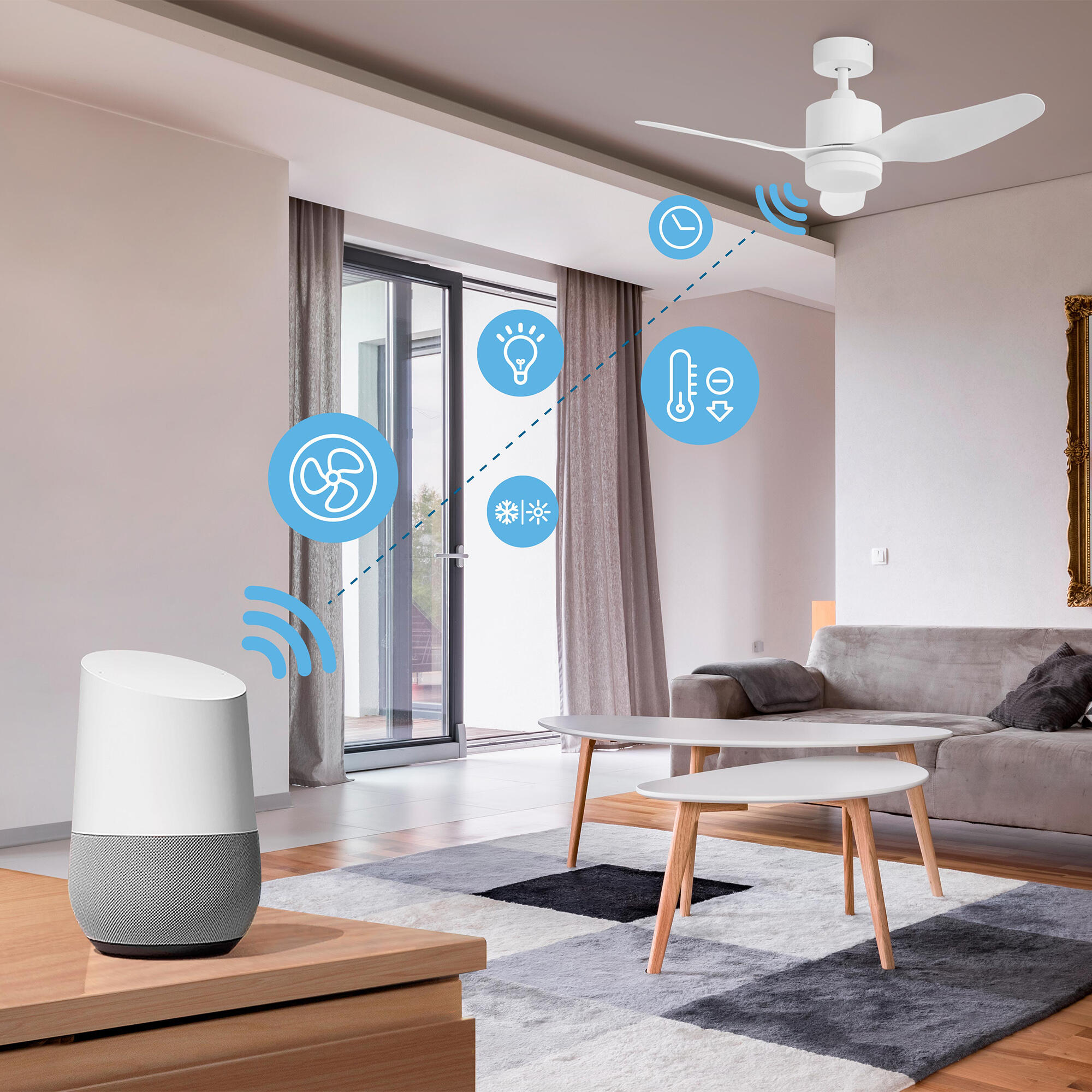 Ventilador de techo con luz silencioso DC Arte Confort Maui blanco 106 cm - 15