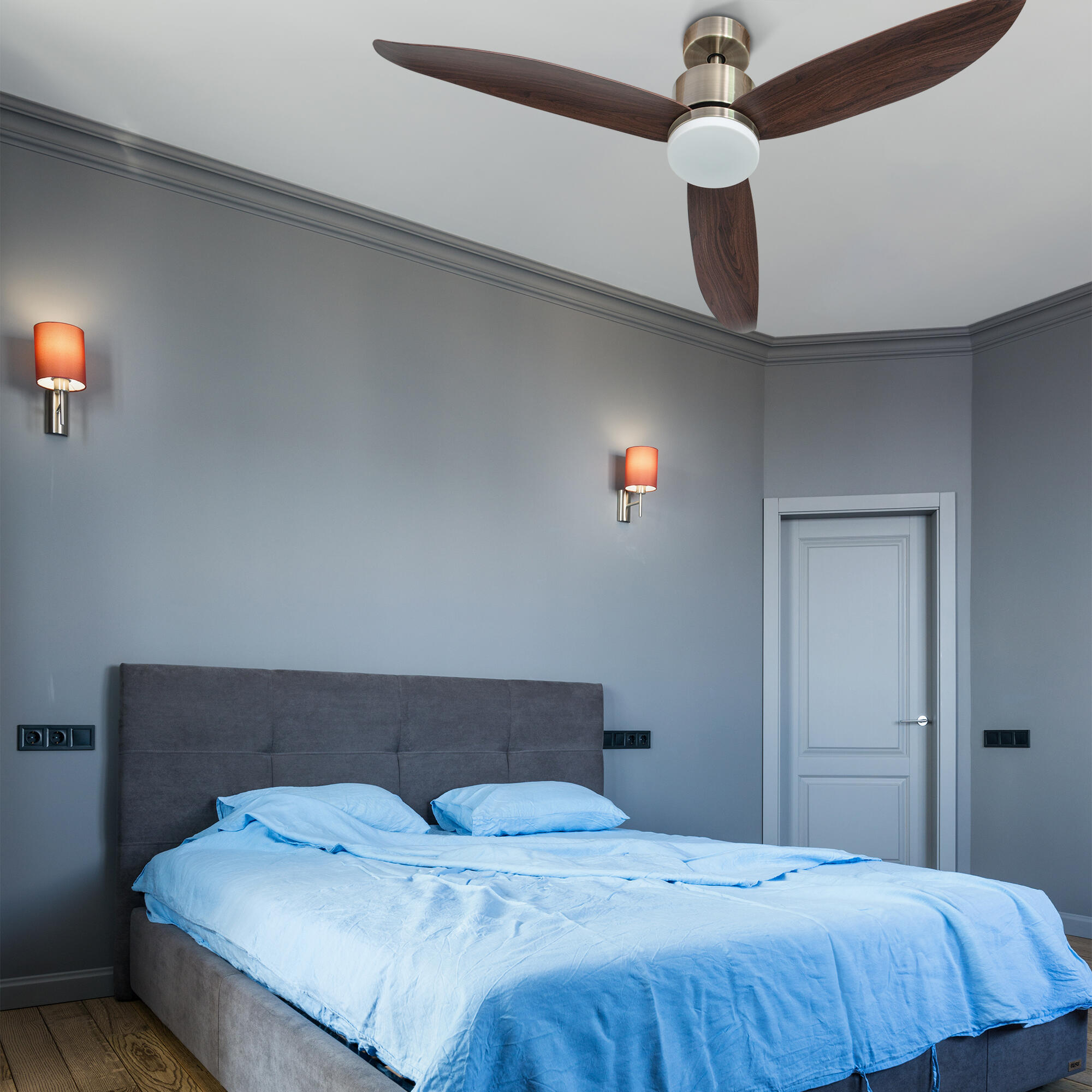 Ventilador de techo con luz silencioso DC Arte Confort Cies marrón/cobre 132 cm - 3