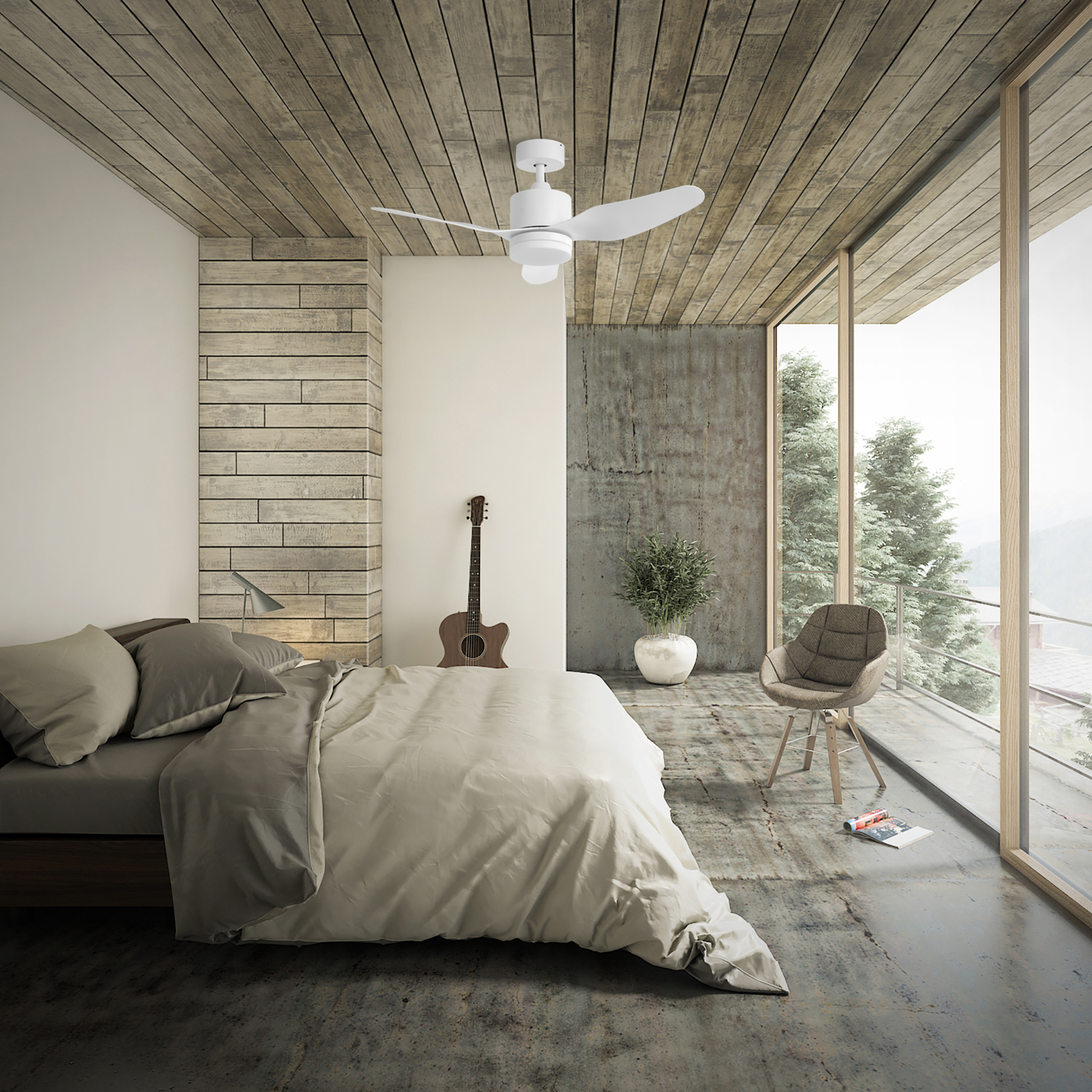 Ventilador de techo con luz silencioso DC Arte Confort Maui blanco 106 cm - 14