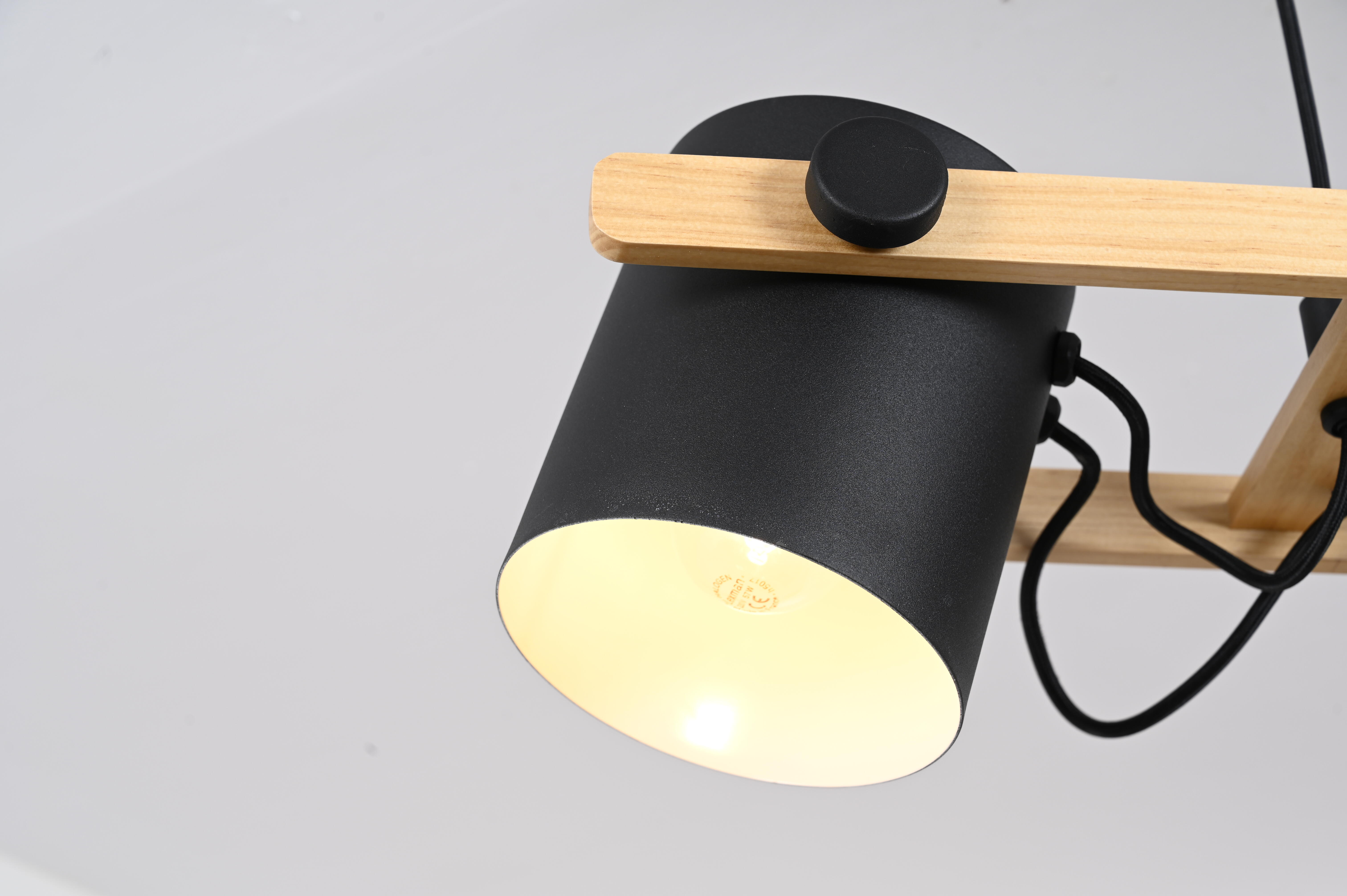 Lámpara de techo colgante de aluminio negra 3 luces E27 Hornwood 78 cm de ancho - 11