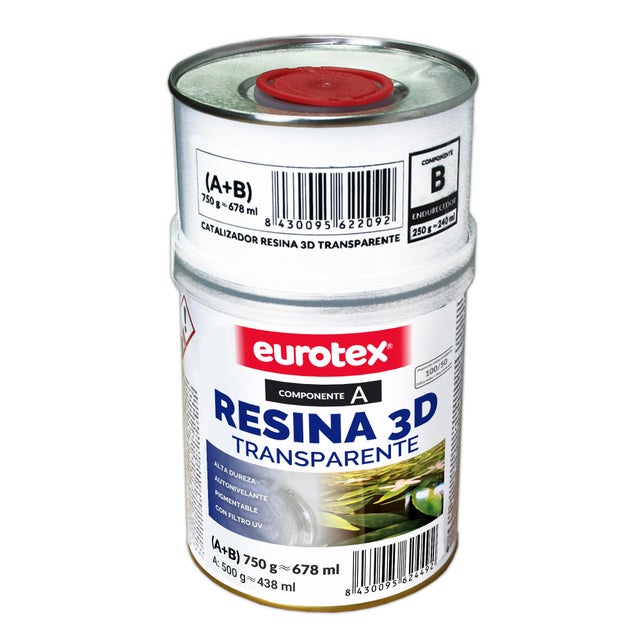 Resina color transparente para suelos EUROTEX brillante 600gr dos componentes (A+B)