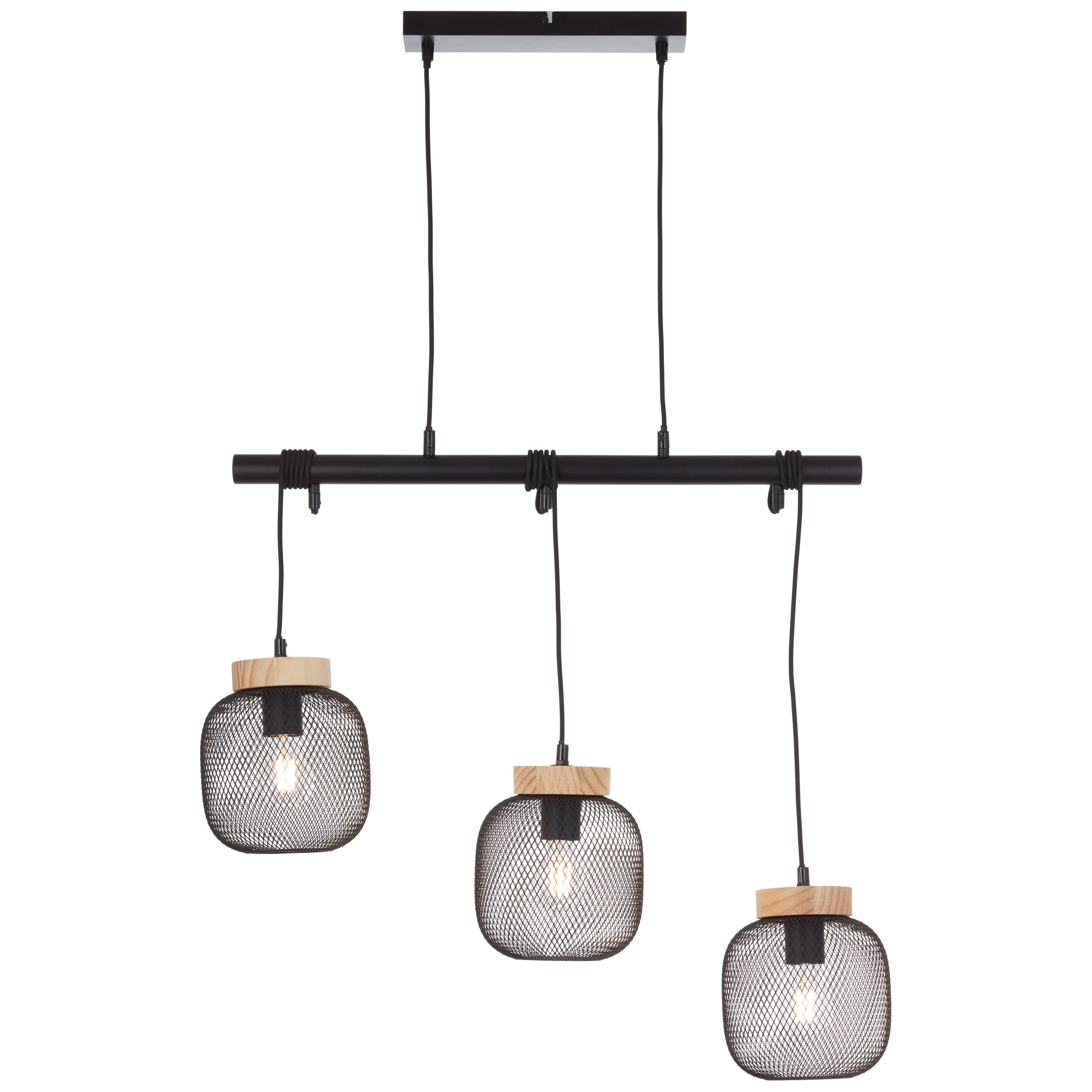 Lámpara de techo giada negra 3 luces e27 negra