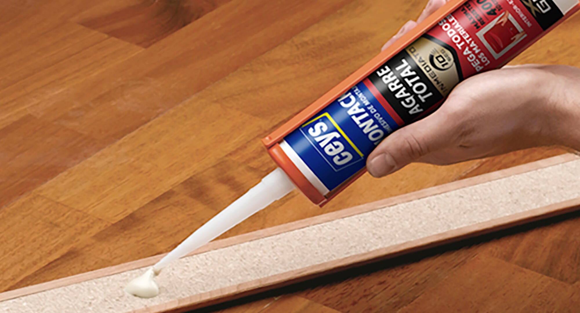 Adhesivo de montaje CEYS Montack Express 450 gr blanco para mármol, madera, cerámica, aplicación con pistola, resiste a las torsiones. Para fijar un material a una superficie. - 4