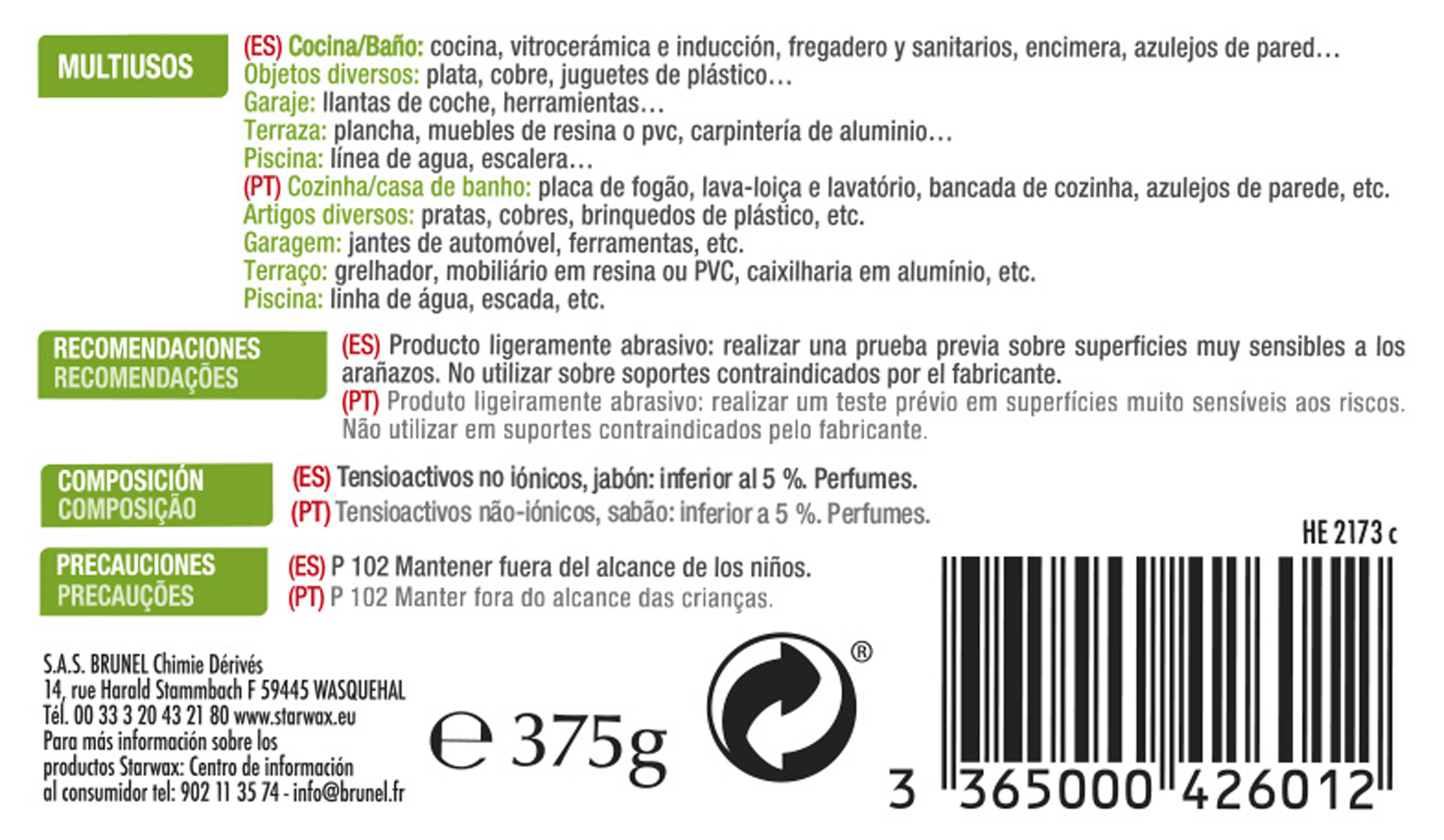 Pedra branca de limpeza multiusos 375gr Starwax - 5