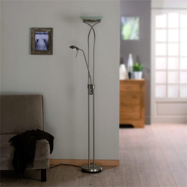 Lampada Da Terra EDISHINE Con Treppiede Metallo E Paralume Lino - Dimmerabile, Telecomando, Lampadina Inclusa - Foto 9