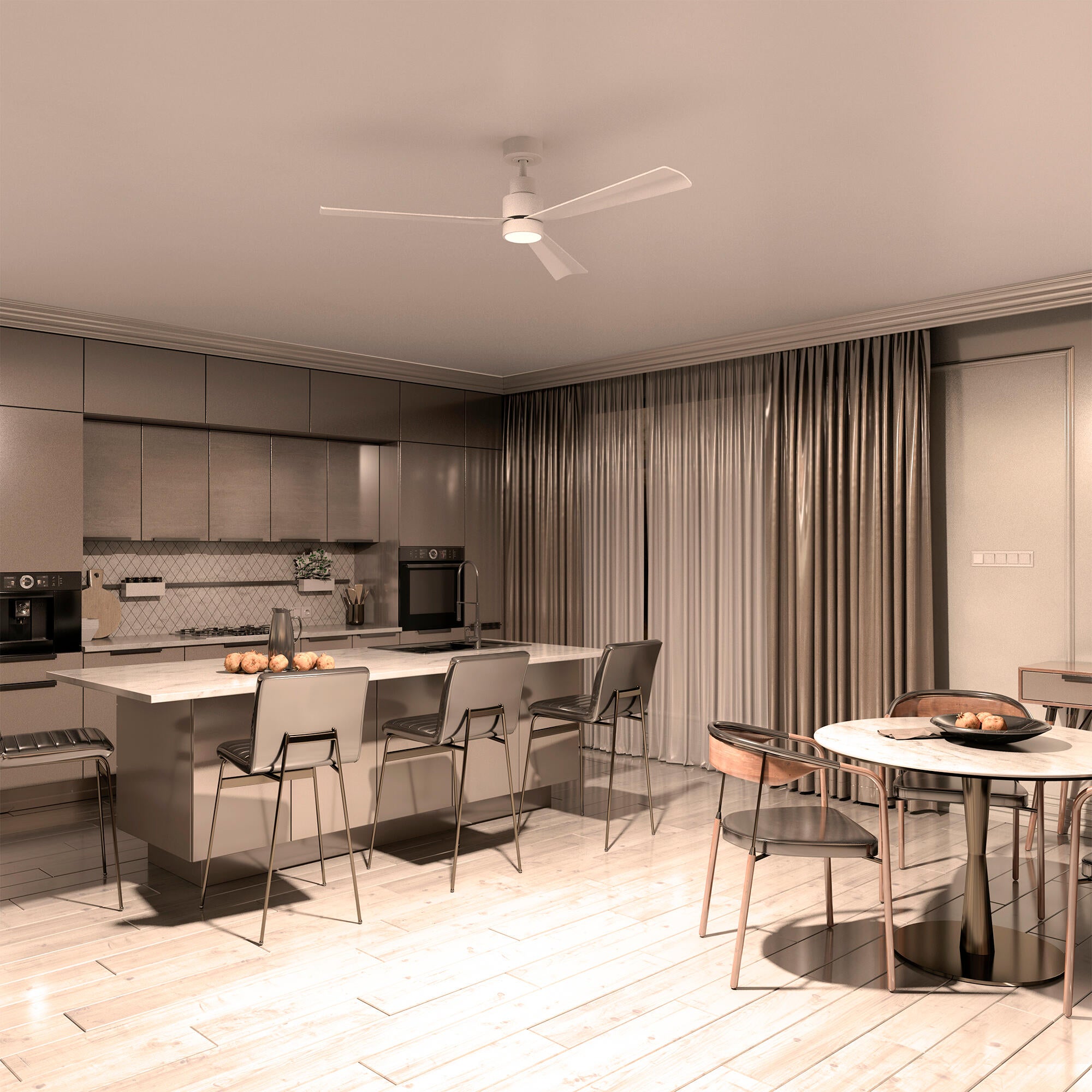 Ventilador de techo con luz silencioso DC Arte Confort Misi blanco 132 cm - 11