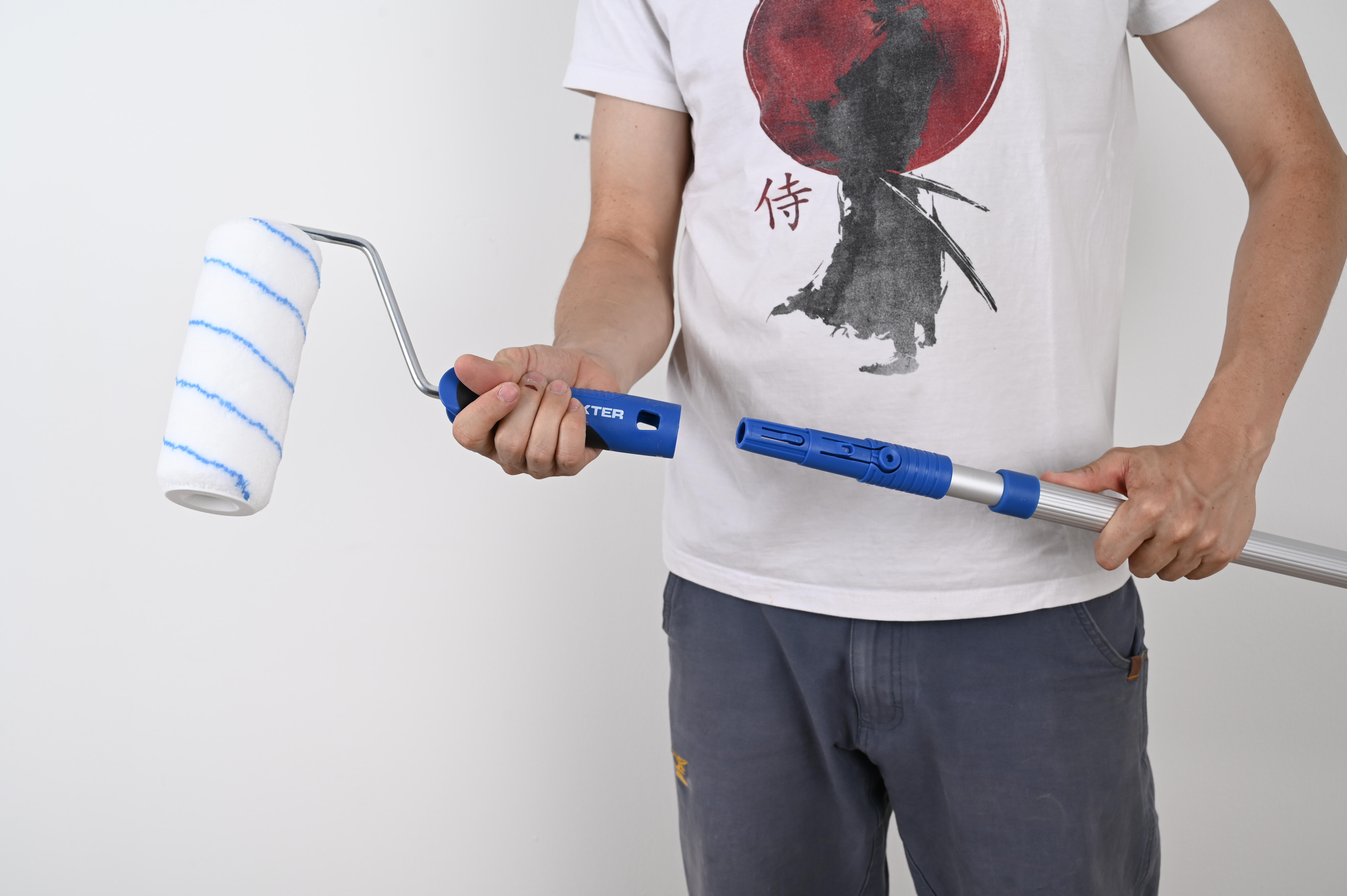 Lote de rodillos para pintar superficies lisas, aplicar capas base y para lugares con difícil acceso DEXTER de 180 mm de anchura, 55 mm de diámetro, pelo medio (5 mm a 12 mm). Fibra de poliéster. Varilla de aluminio. - 6