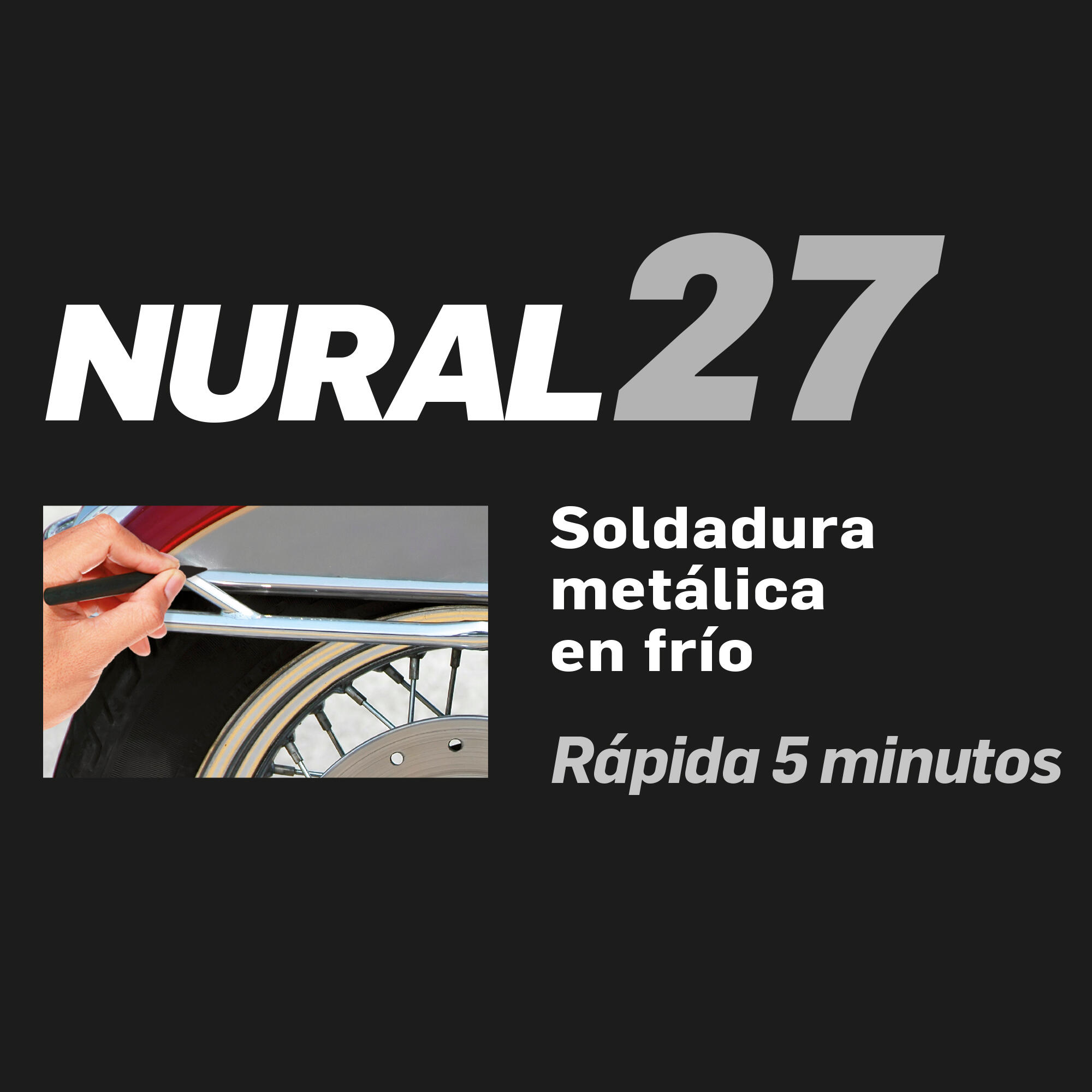 Cola PATTEX Nural 27 2 x 11 ml gris para aluminio, aplicación con espátula, bi componente para mezclar, resistente a la intemperie, impermeable,  resistente a las vibraciones, se puede pintar. Para pegar y reparar un material roto. - 10