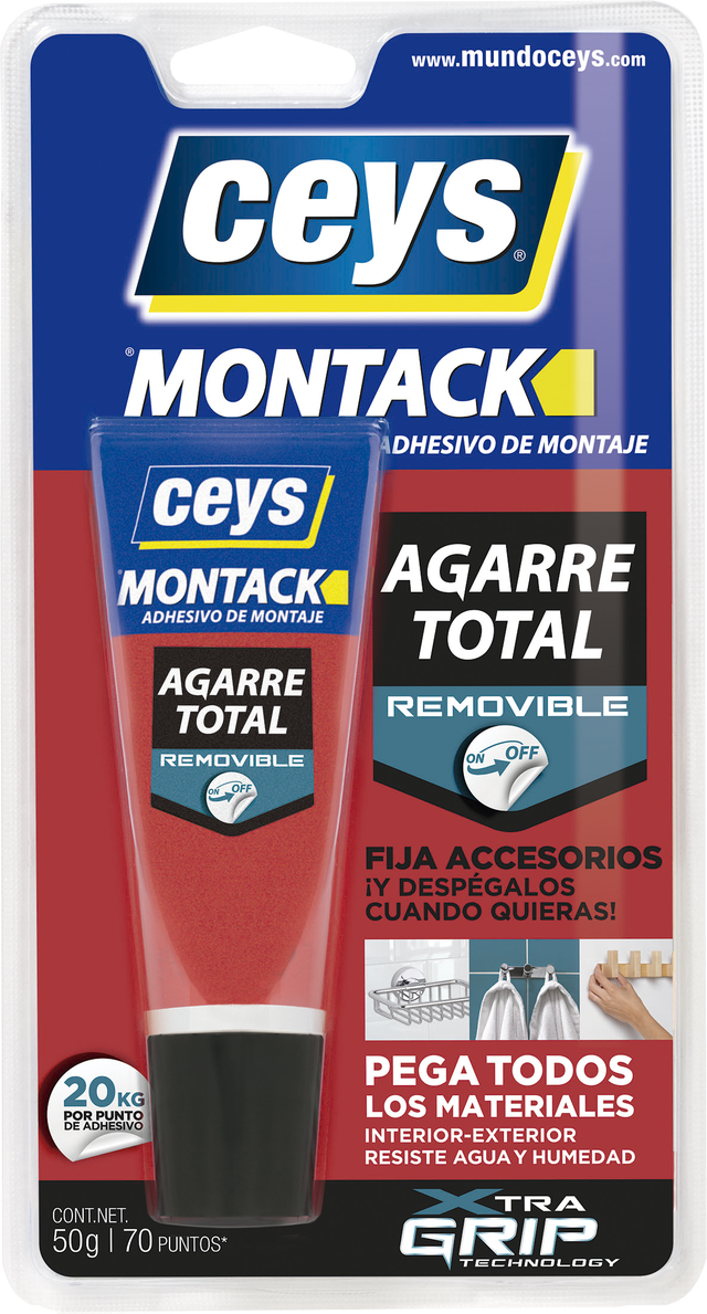 Cola montagem interior exterior 50 g Montack agarre total Ceys
