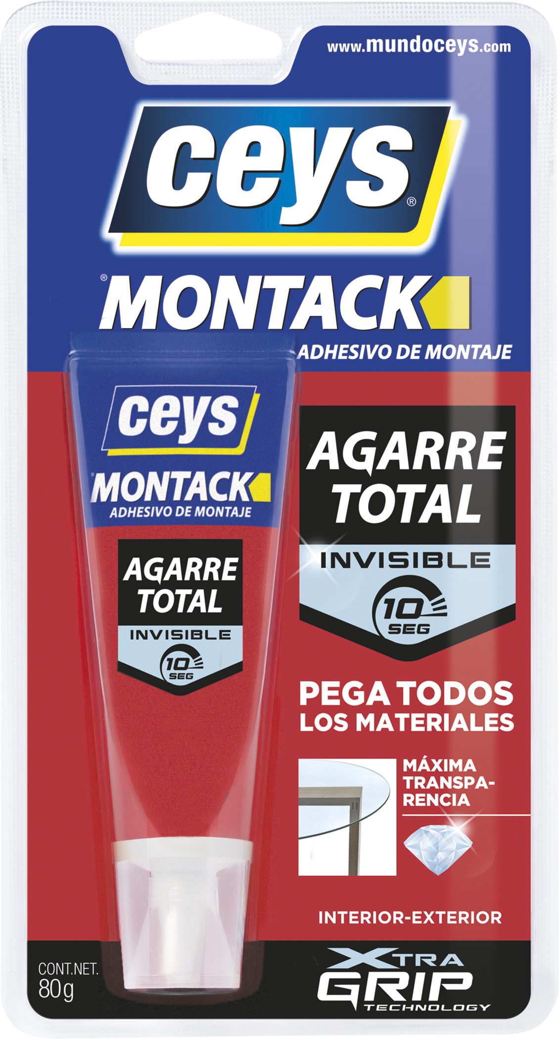 Cola de montagem adesão total transparente 80 gr Montack Ceys - 2