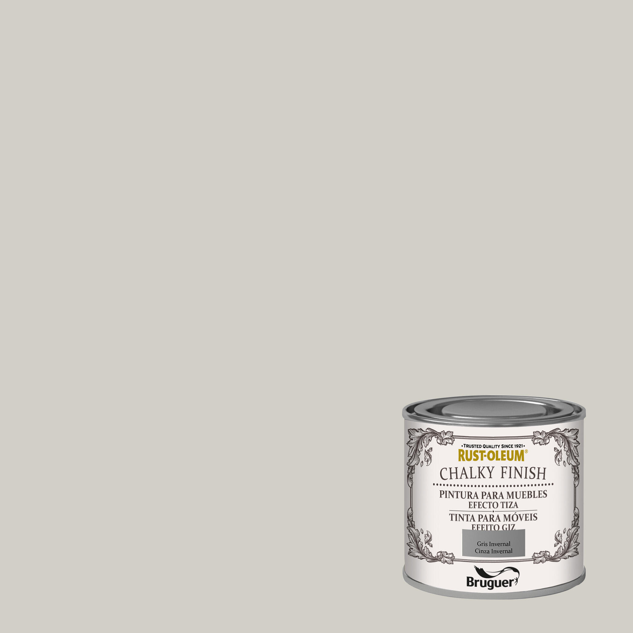 Pintura a la tiza chalky finish rust-oleum 125 ml gris invernal