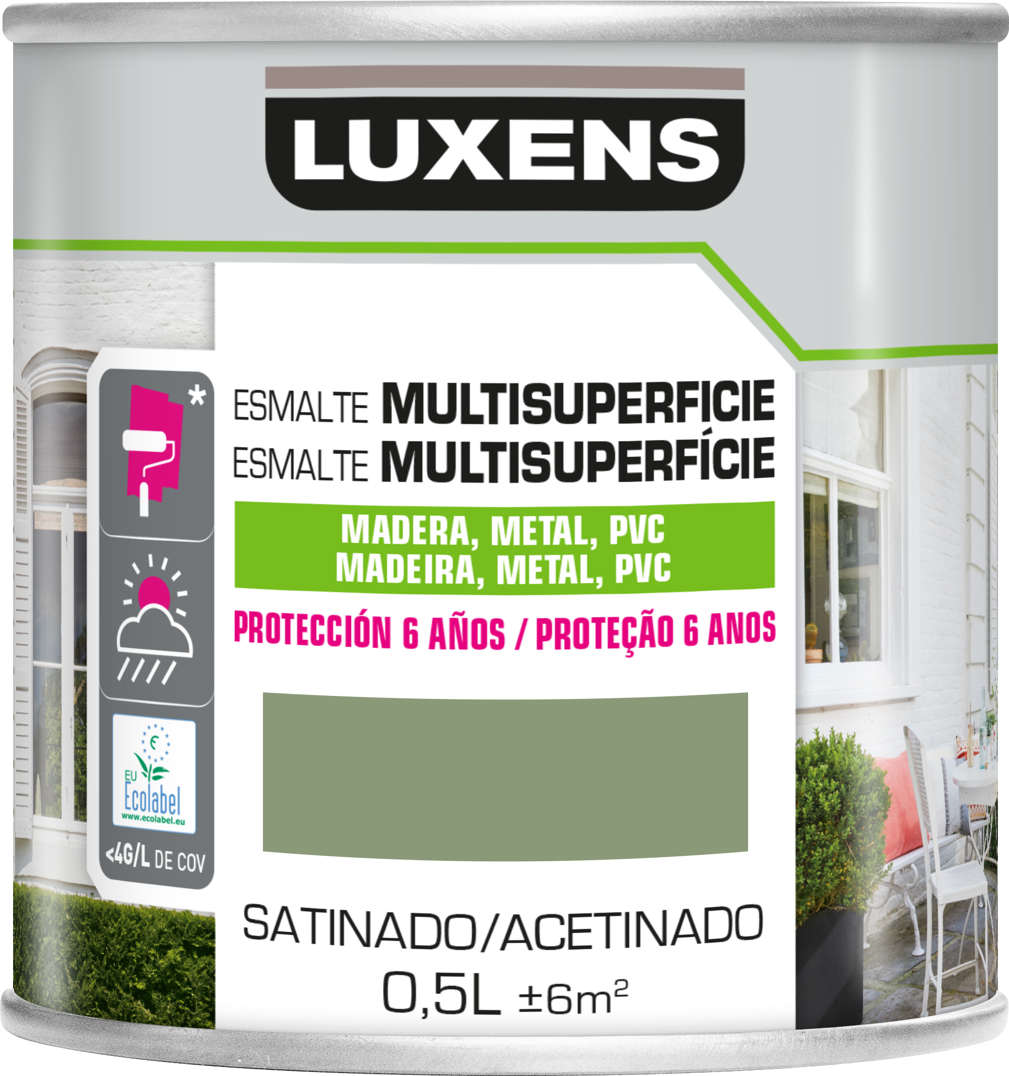 Tinta multisuperfícies LUXENS ACETINADO LUX 0.5L VERDE - 3