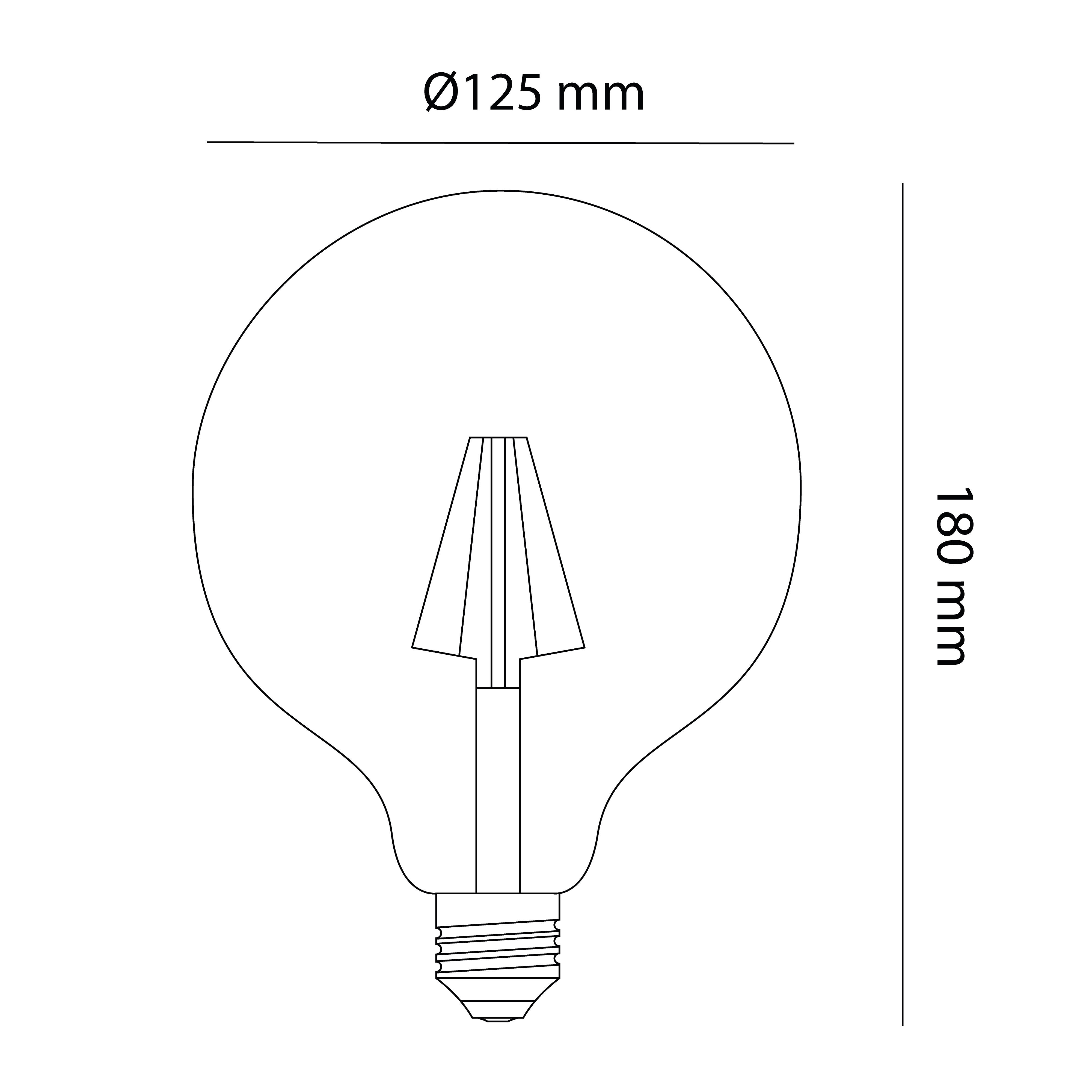 Lâmpada led decorativa E27 G125 1500 lm TRANSP - 5