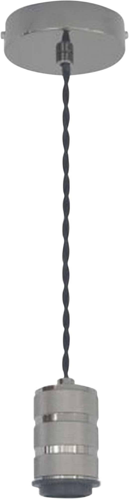 Pendel con cavo in tessuto 120 cm, nero, con portalampada E27