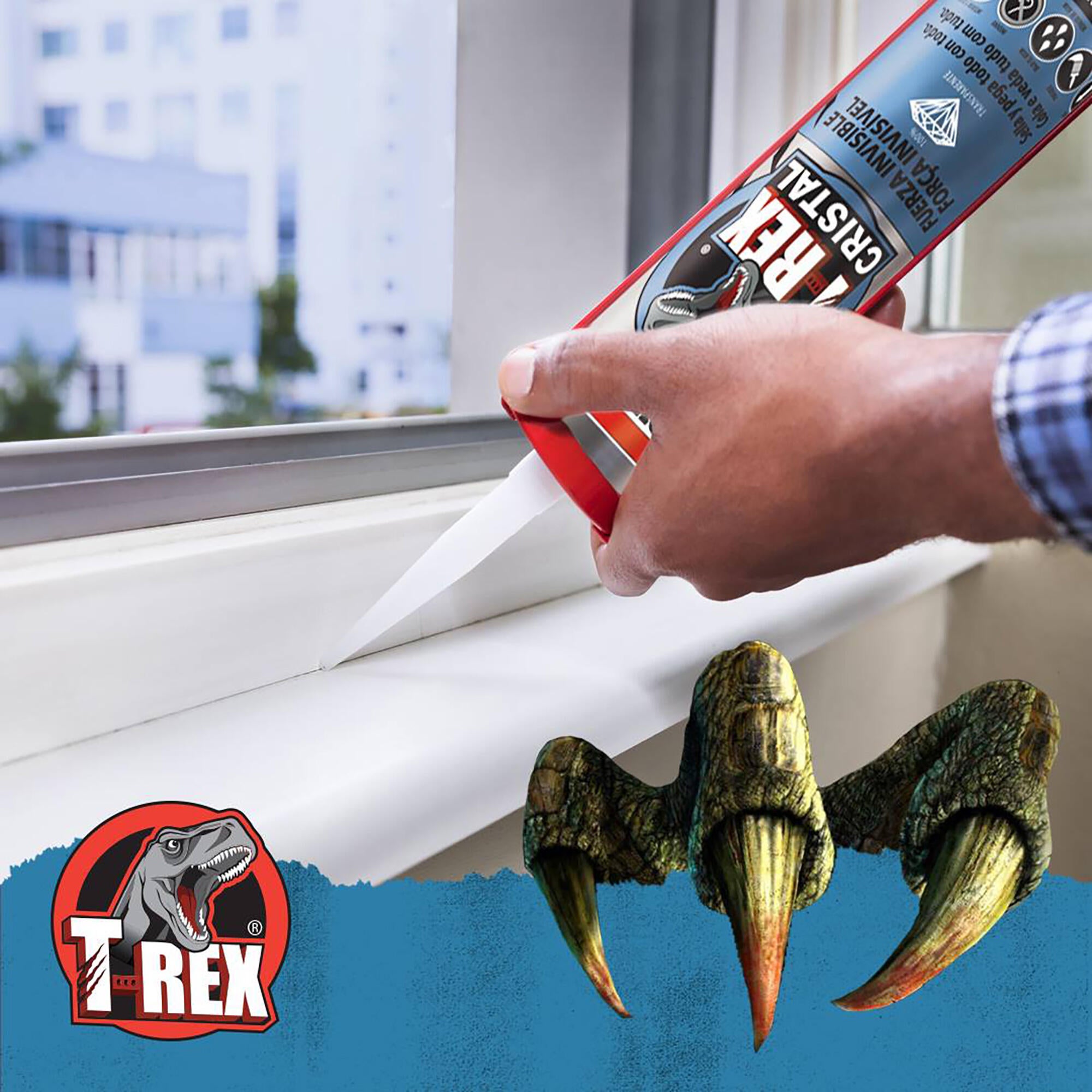 Adhesivo de montaje SOUDAL T-REX POWER 290 ml transparente para madera, hormigón, resiste a las torsiones, aplicación con pistola. Para fijar un material a una superficie. - 4