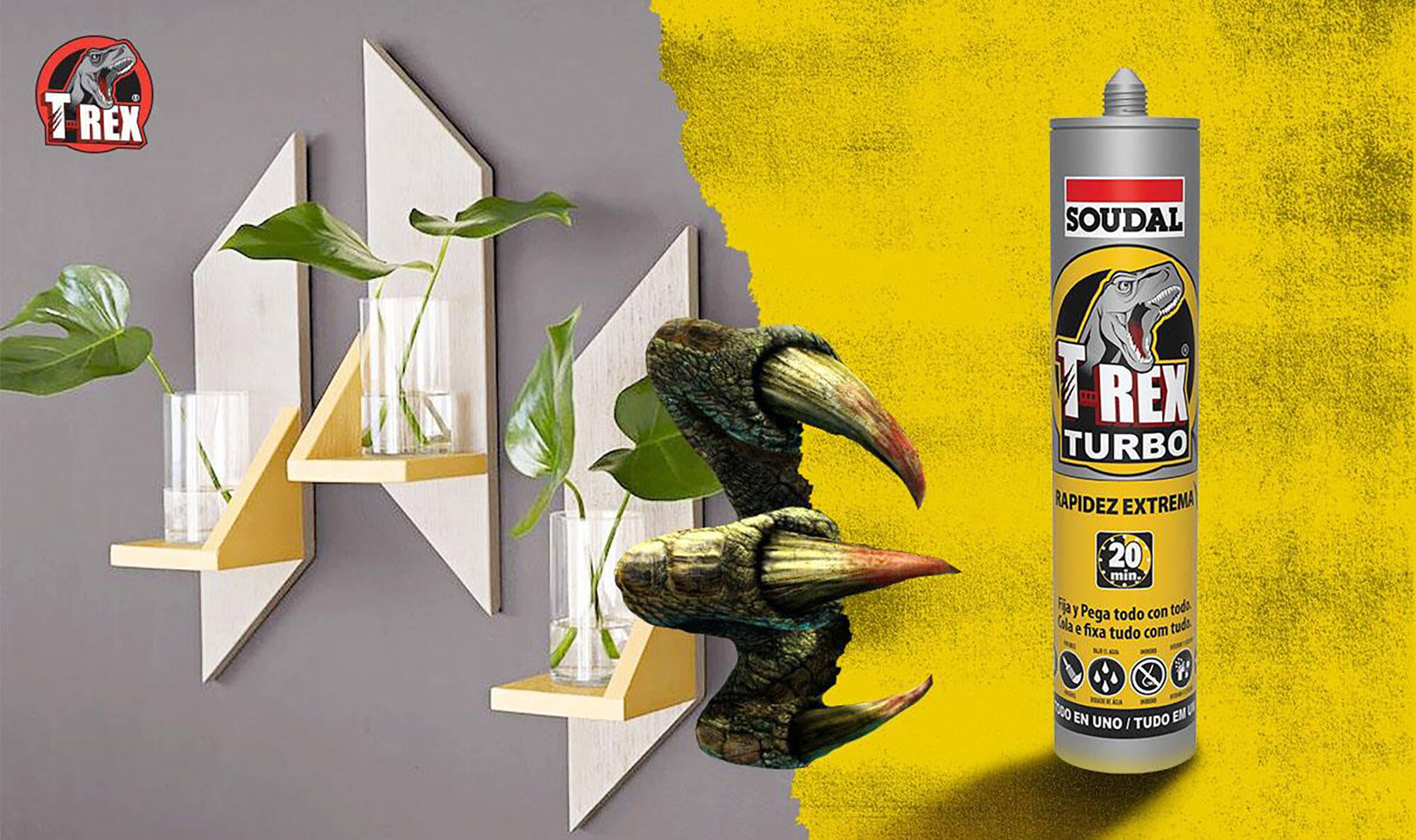 Cola e veda rapidez extrema 290 ml branco T-rex turbo - 7