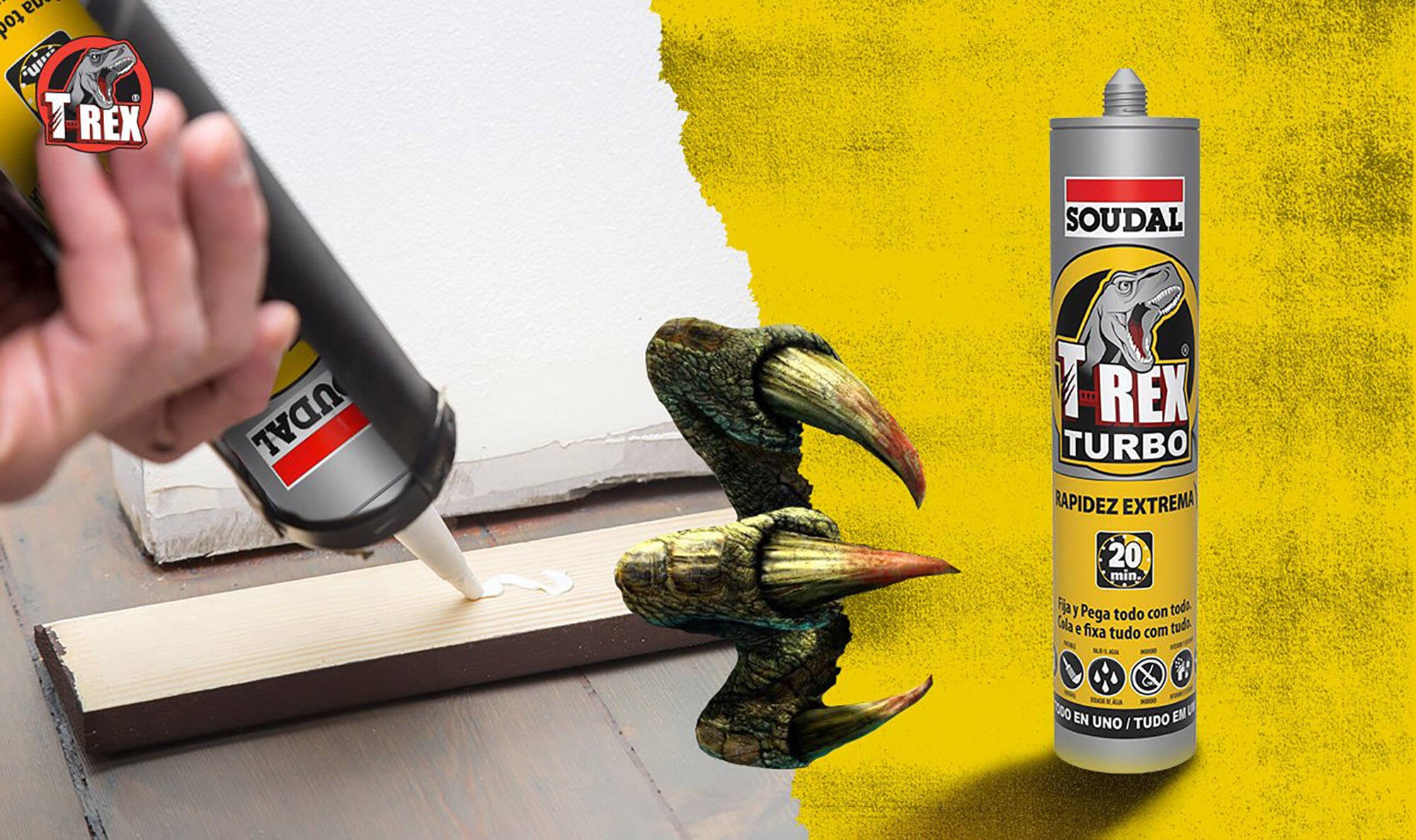 Cola e veda rapidez extrema 290 ml branco T-rex turbo - 6