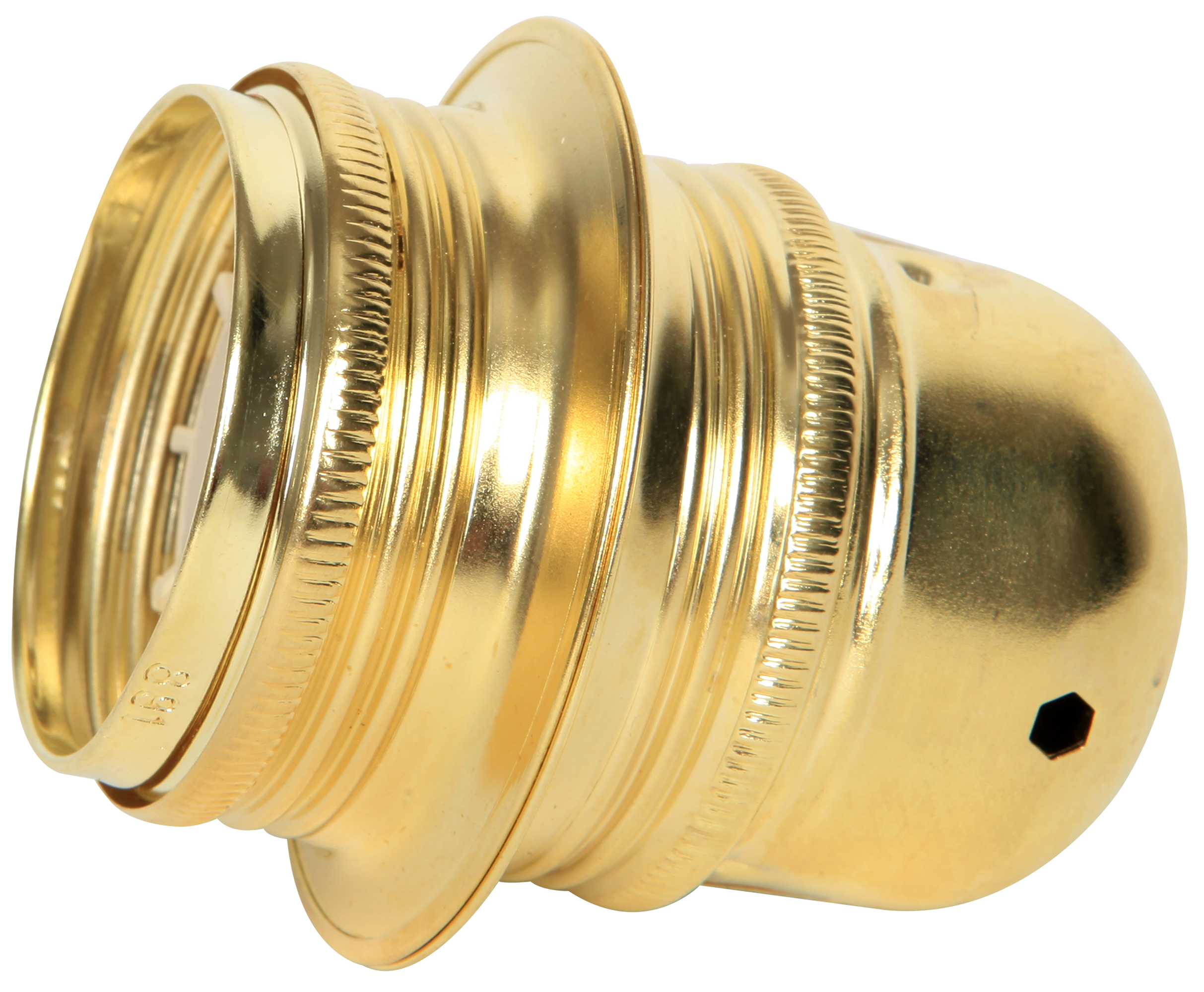 Casquilho e-27 com arandela dourado - 3