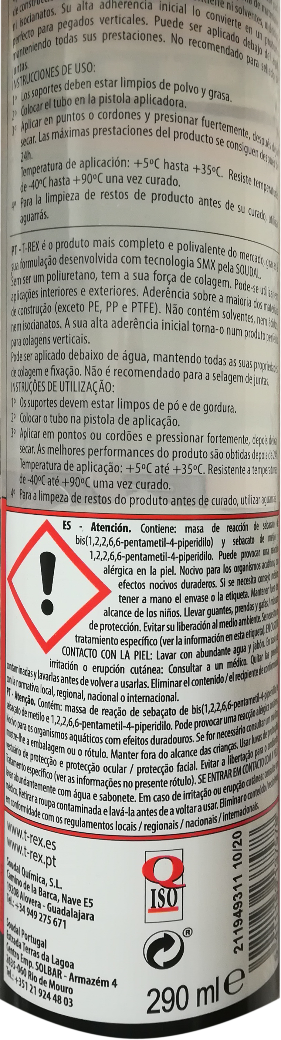 Cola e veda força extrema 290 ml transparente T-rex Power - 4
