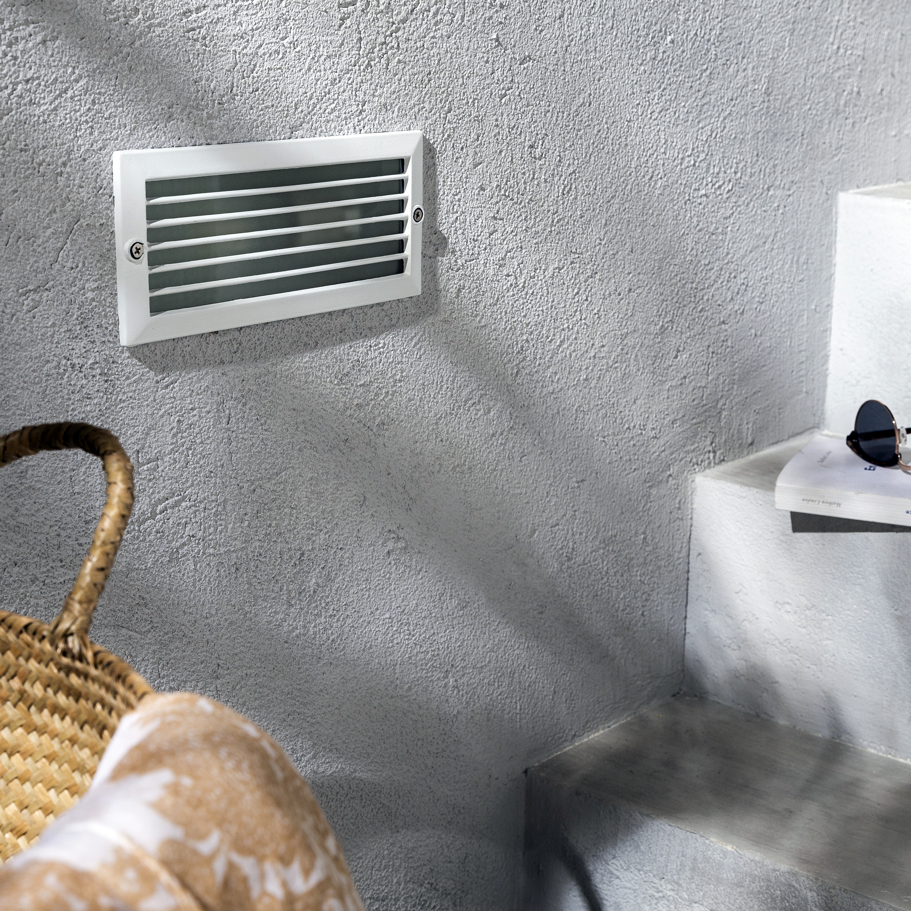 Portafaretto da incasso in alluminio FLINT E27 bianco quadrato IP44 INSPIRE - 3